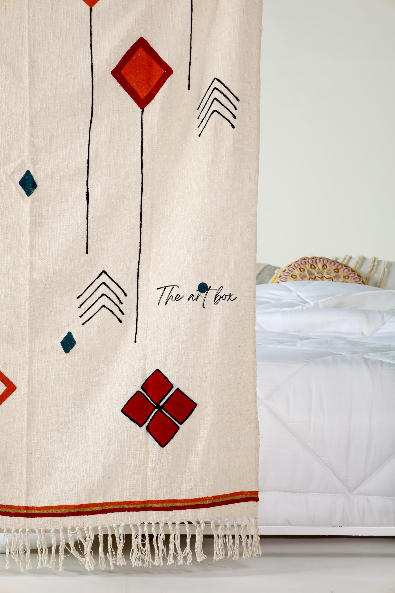 Embroidered Hand Tufted Throw