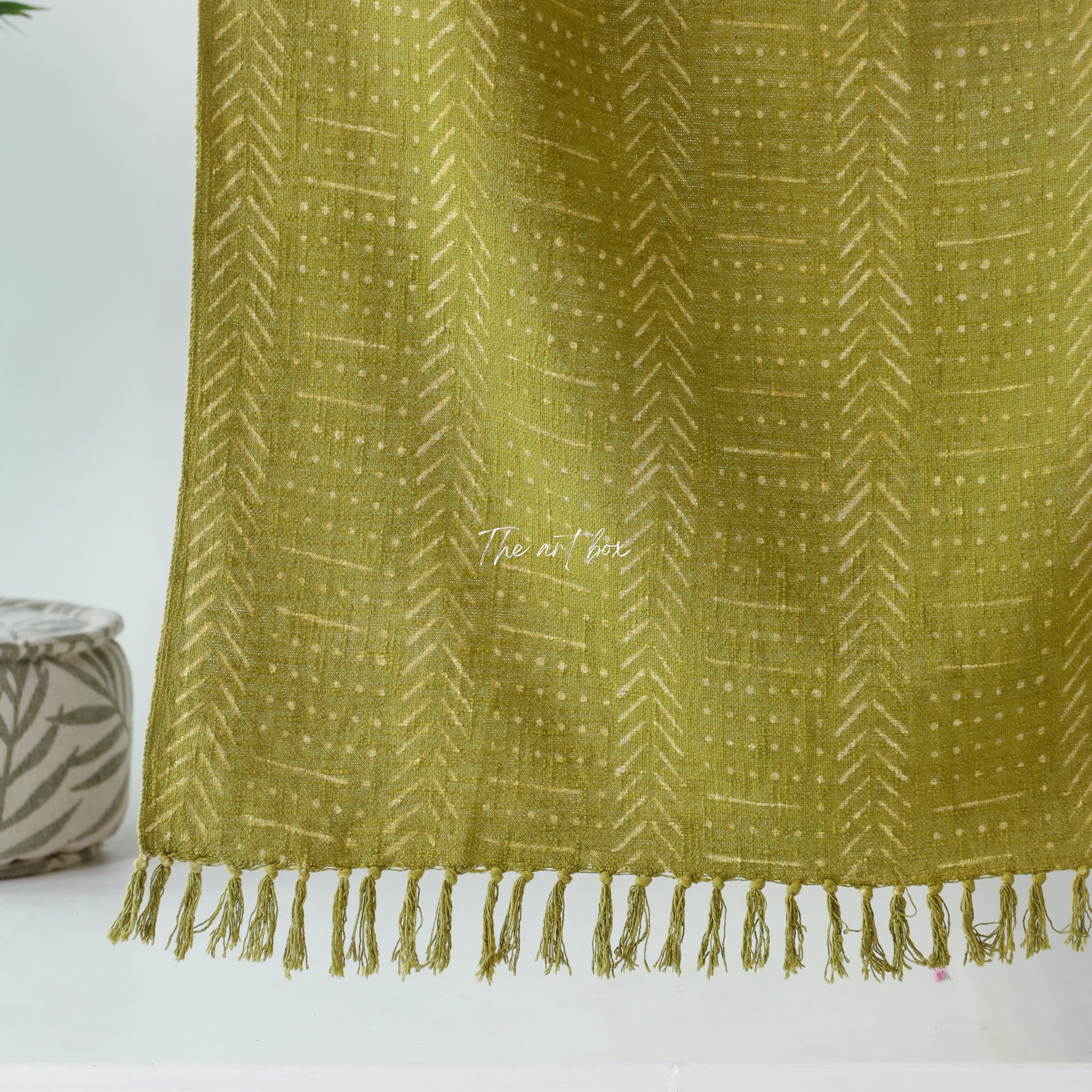 Green Daabu Print Throw