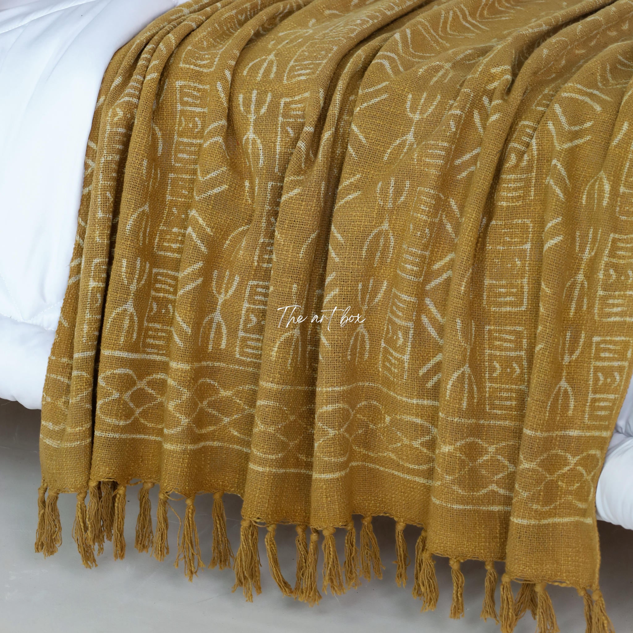 Luxury Green Daabu Print Throw