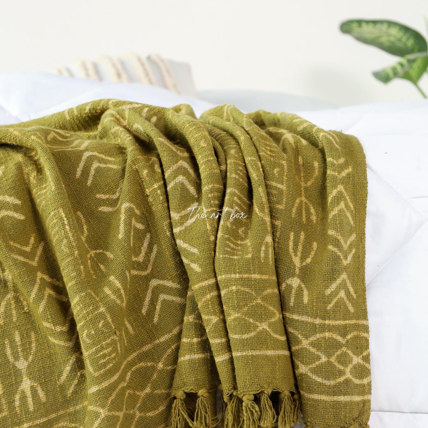 Mud Cloth Green Daabu Print Throw