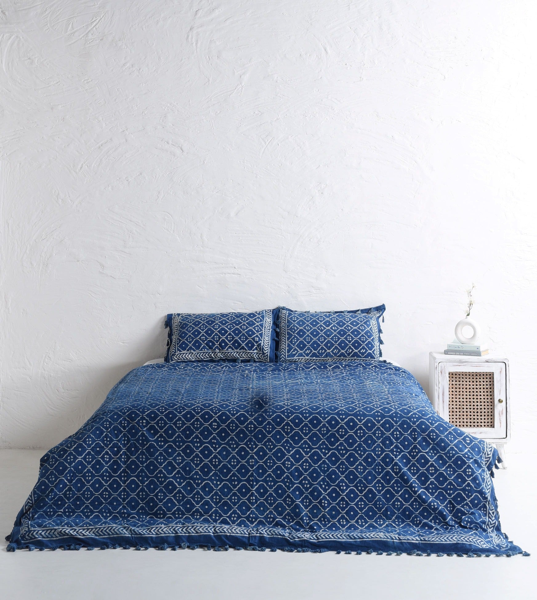 Handmade Reversible Block Printed Duvet Cover and Pillow Set