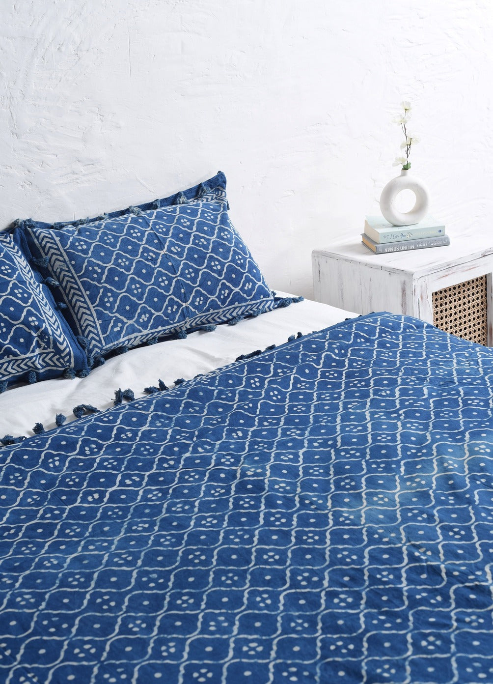 Handmade Reversible Block Printed Duvet Cover and Pillow Set