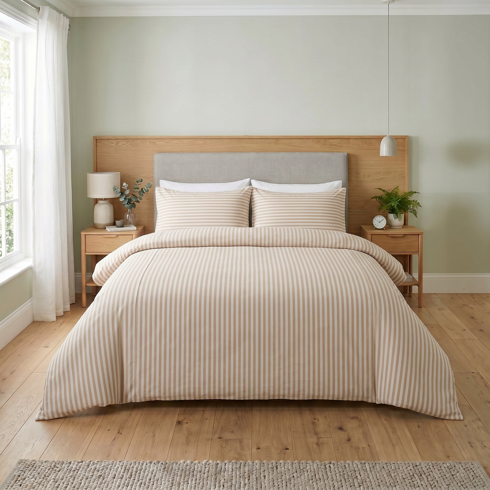 Classic Striped Cotton Blend Duvet Cover Set | Luxury Bedding Collection