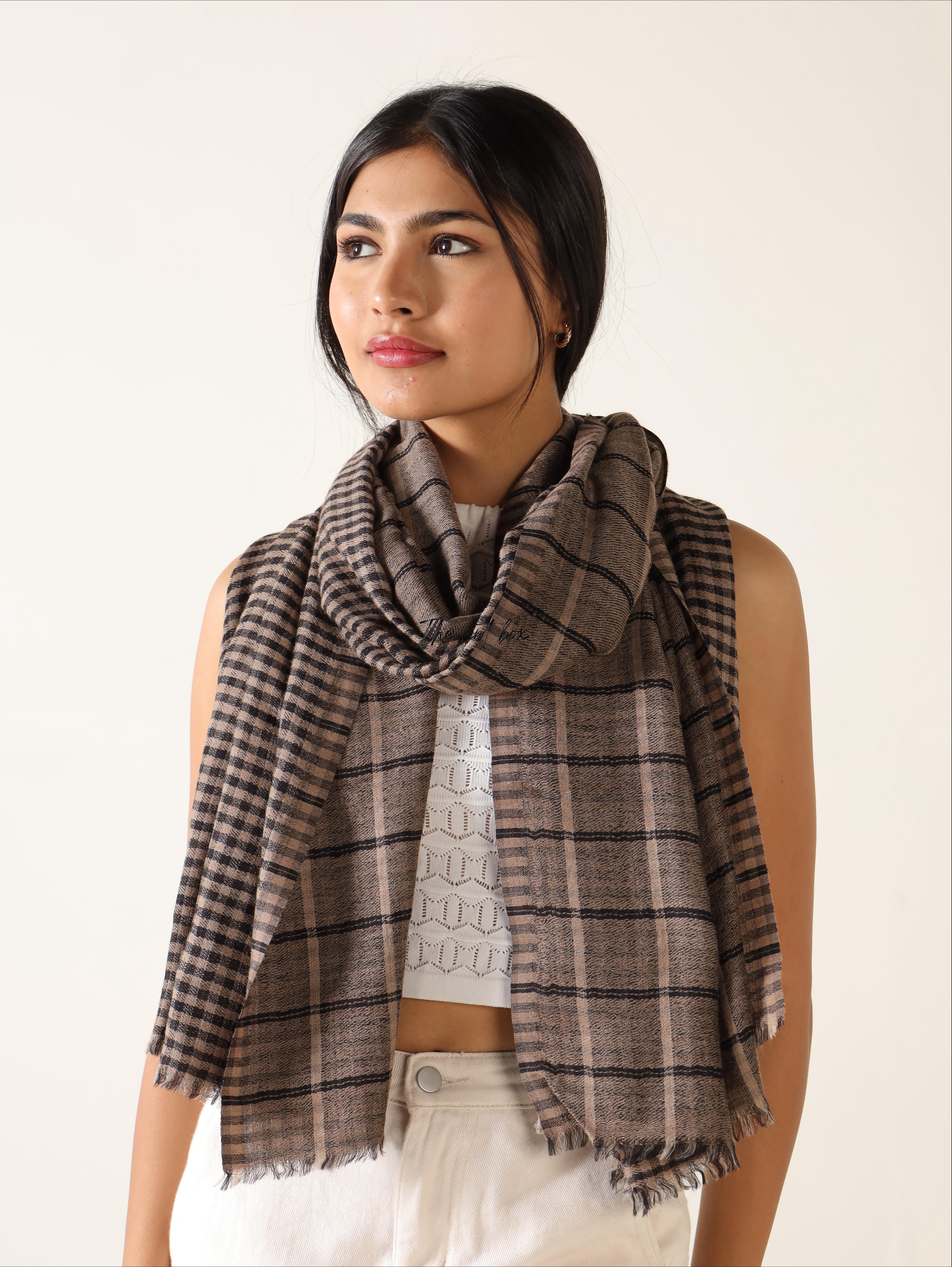 Reversible Plaid Scarf Shawl Your Everyday Cashmere Feel