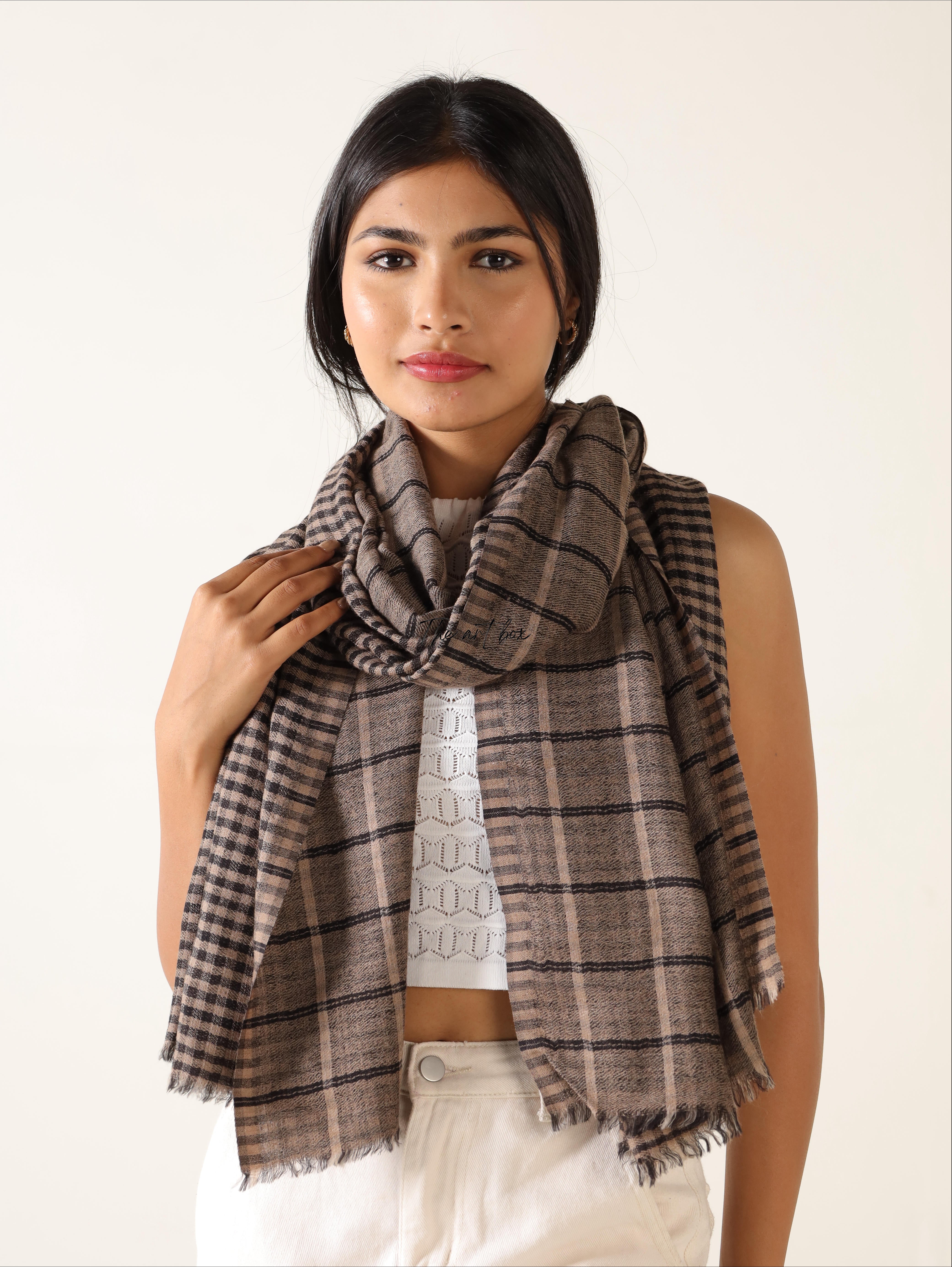 Reversible Plaid Scarf Shawl Your Everyday Cashmere Feel