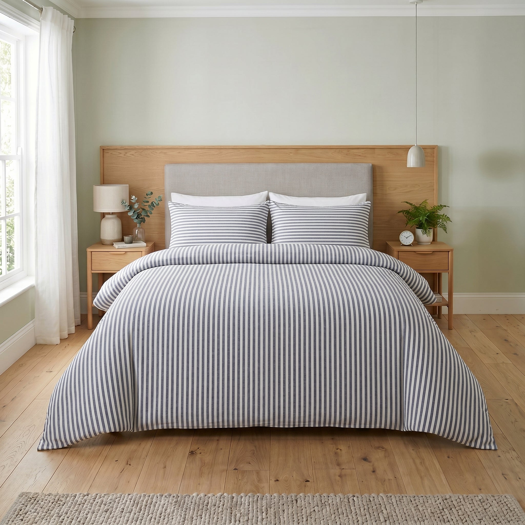 Classic Striped Cotton Blend Duvet Cover Set | Luxury Bedding Collection