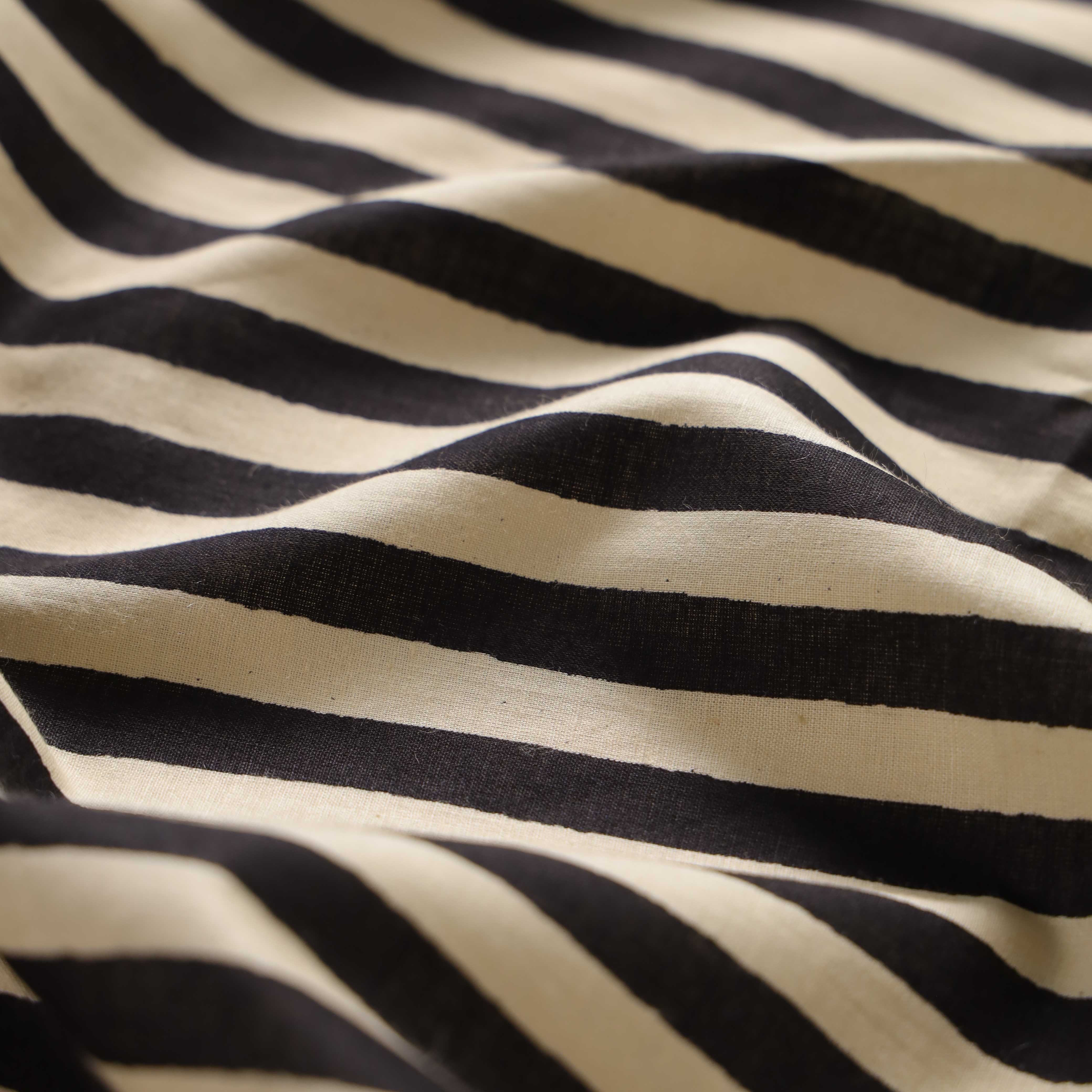 Premium Onyx Black Stripe Cotton Fabric by the Yard – 42" Printed Cotton