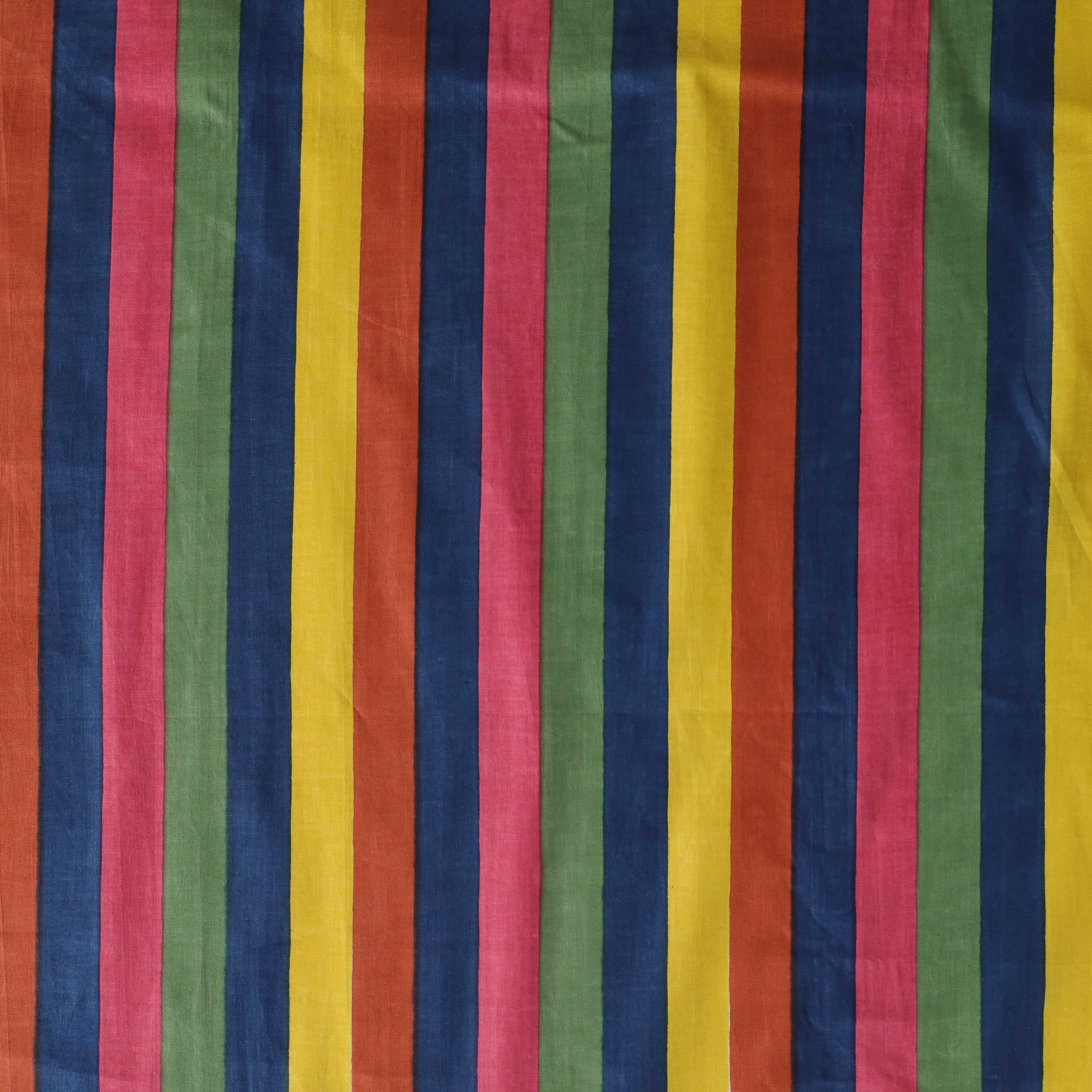 Premium Rainbow Stripe Cotton Fabric by the Yard – 42" Printed Cotton