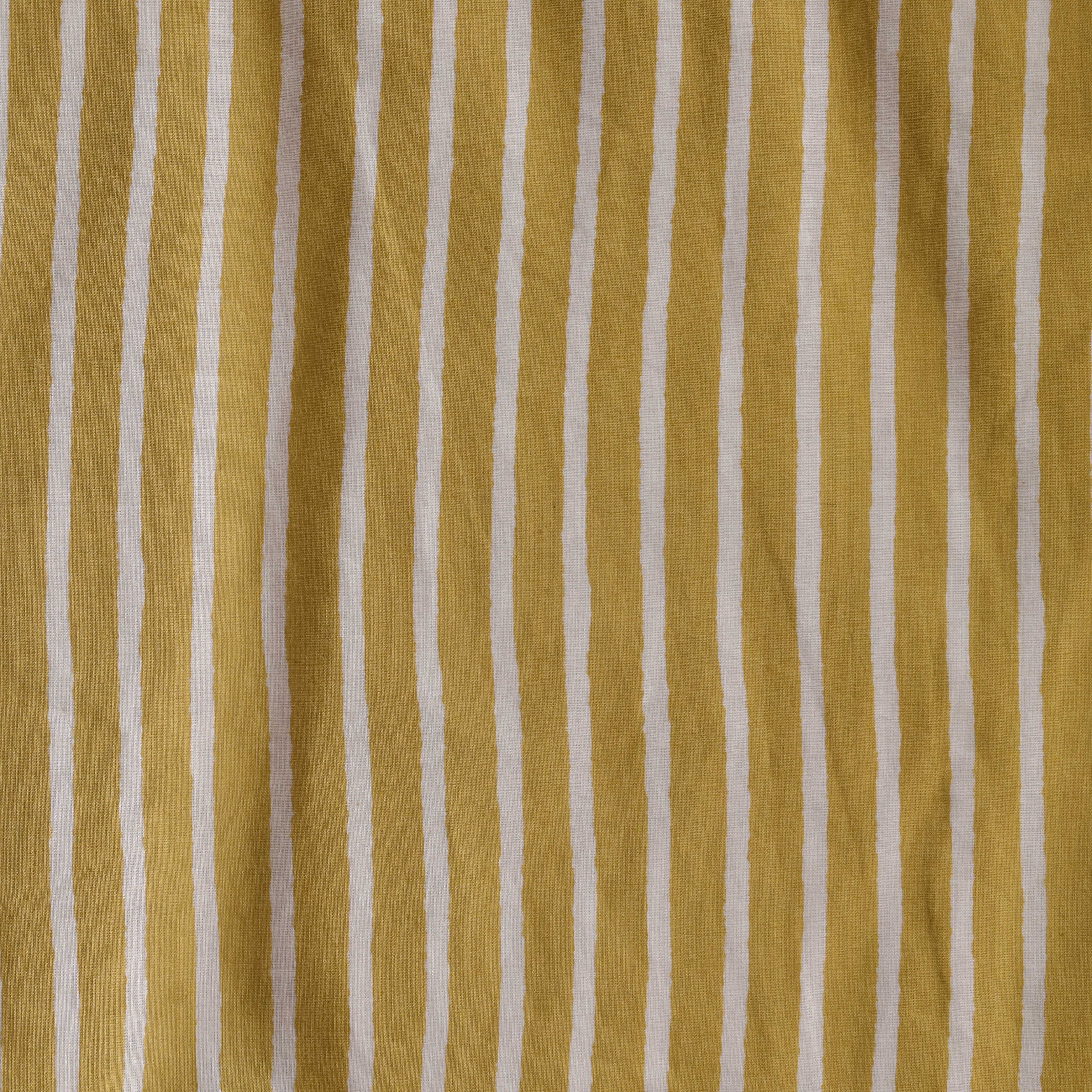 Premium Golden Ochre Stripe Cotton Fabric – 42" Printed Cotton
