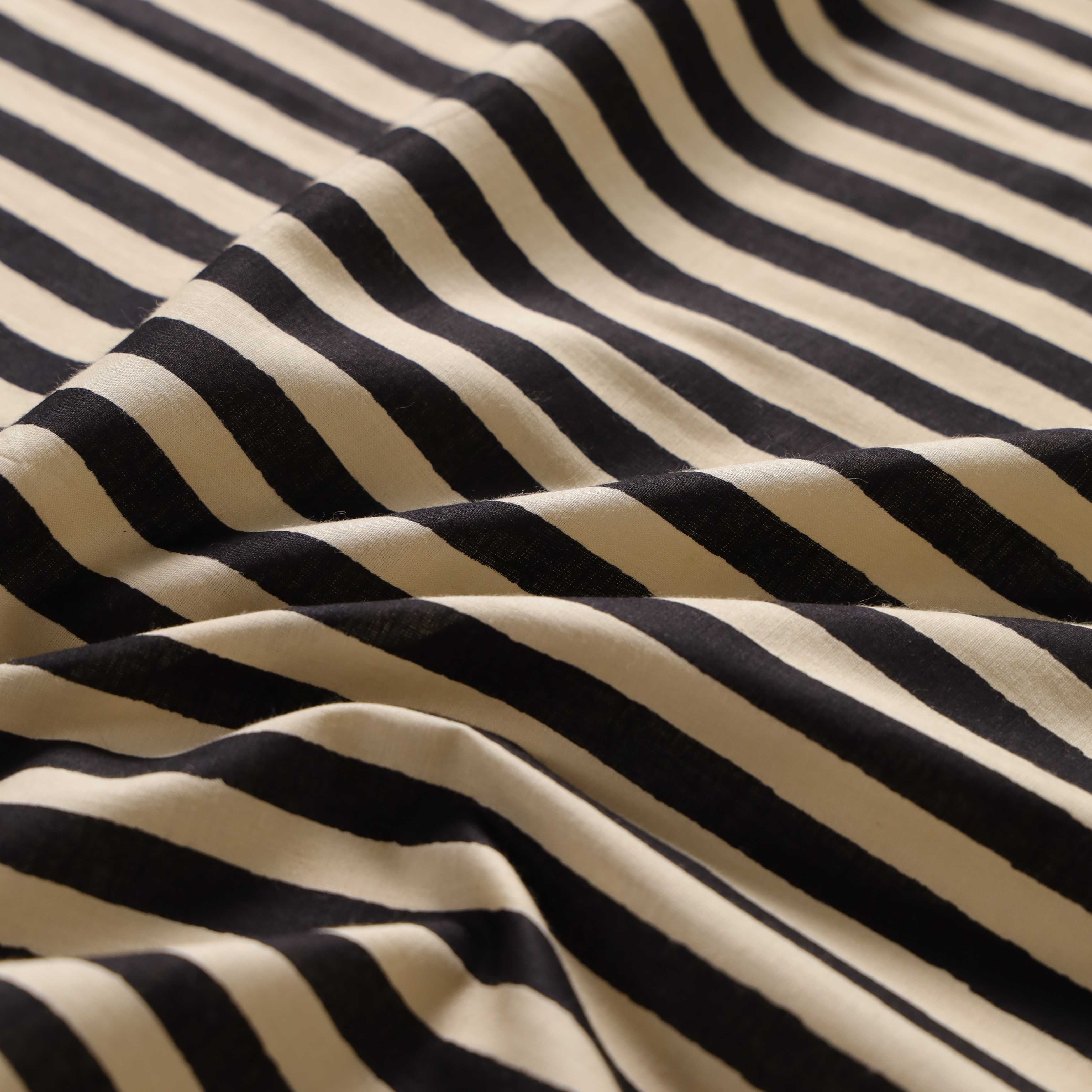 Premium Onyx Stripe Screen Printed Cotton Fabric by the Yard