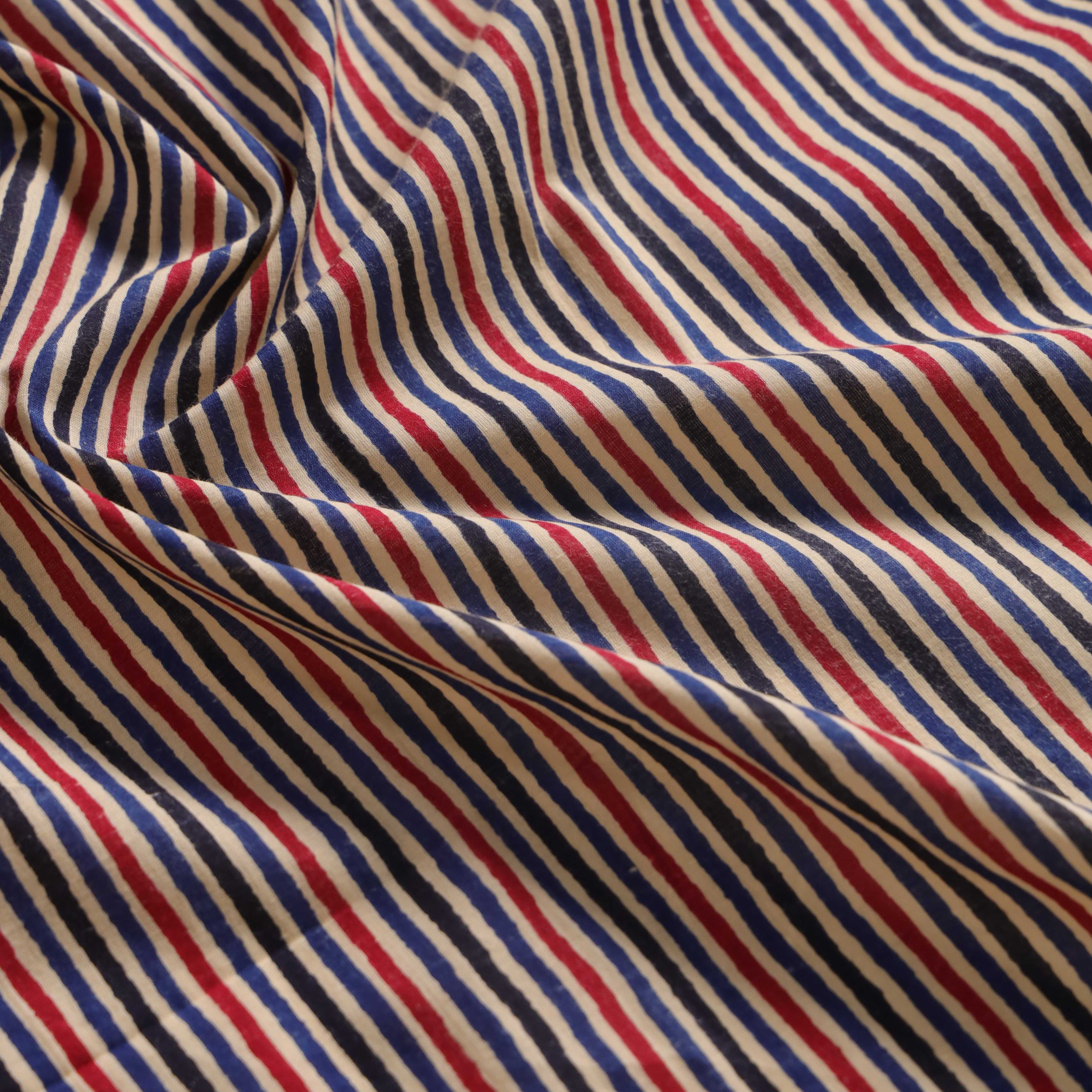 Premium Americana Stripe Screen Printed Cotton Fabric by the Yard