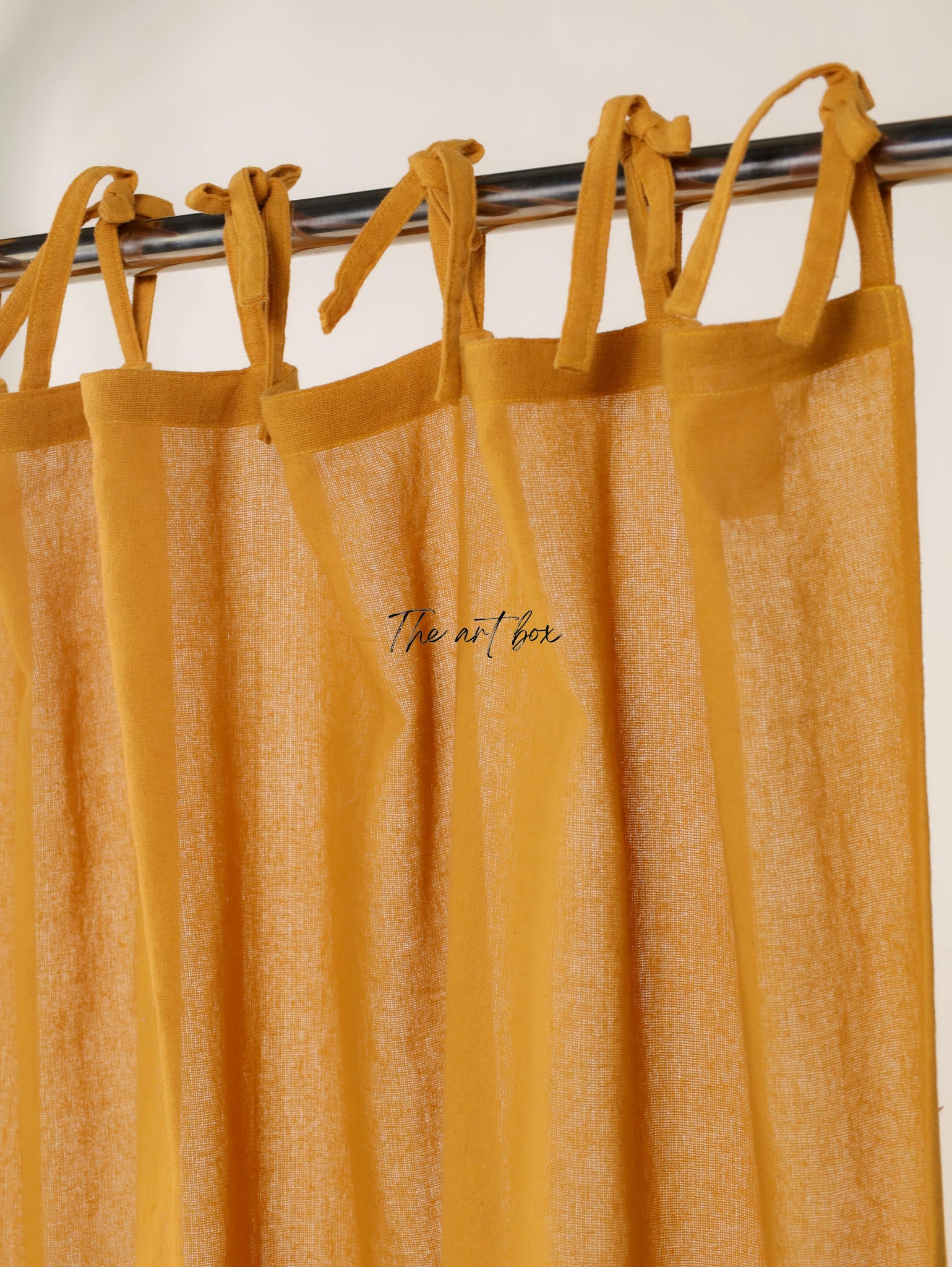 Linen Yellow Curtains- 2 Panel set