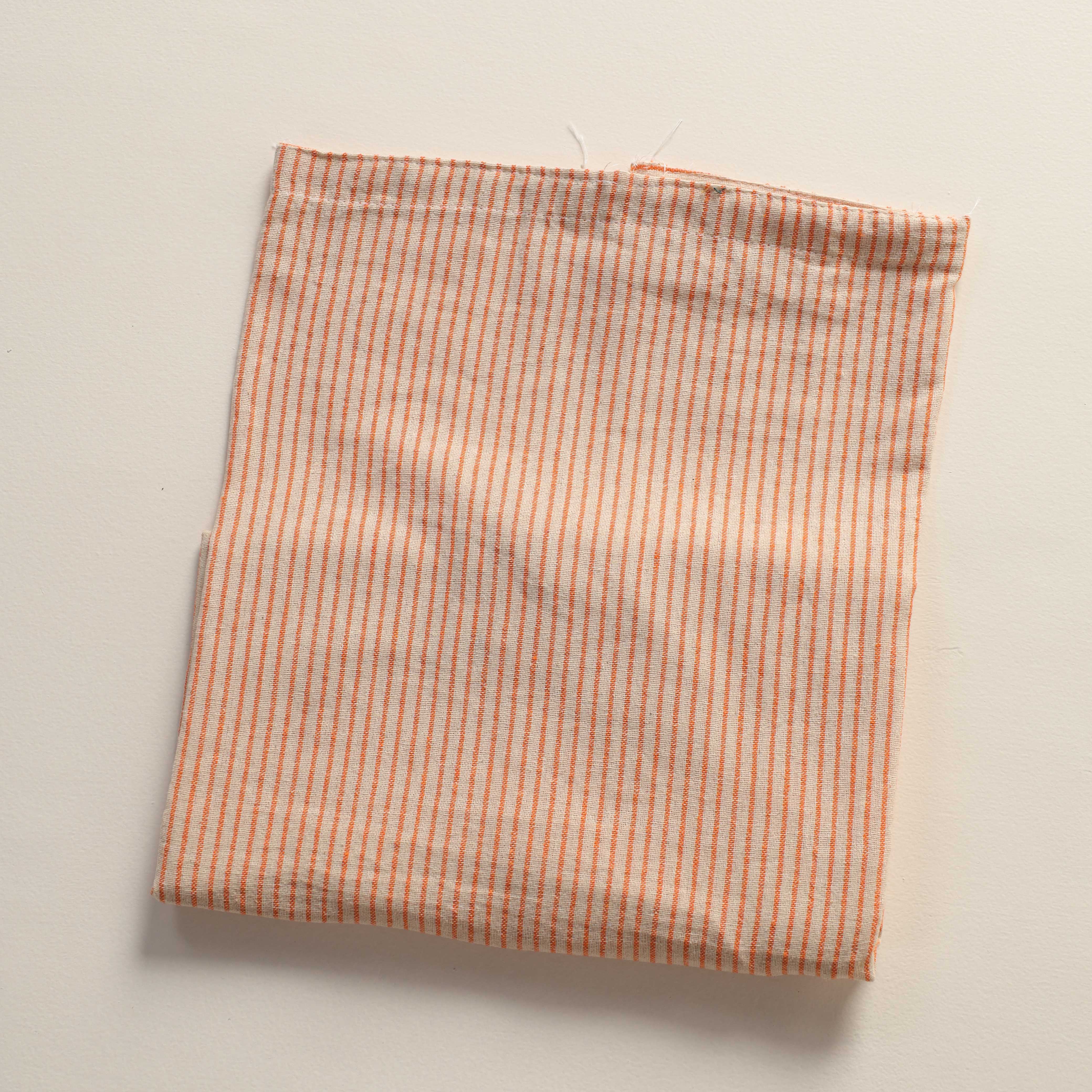 Orange Striped Premium Cotton Woven Fabric By The Yard