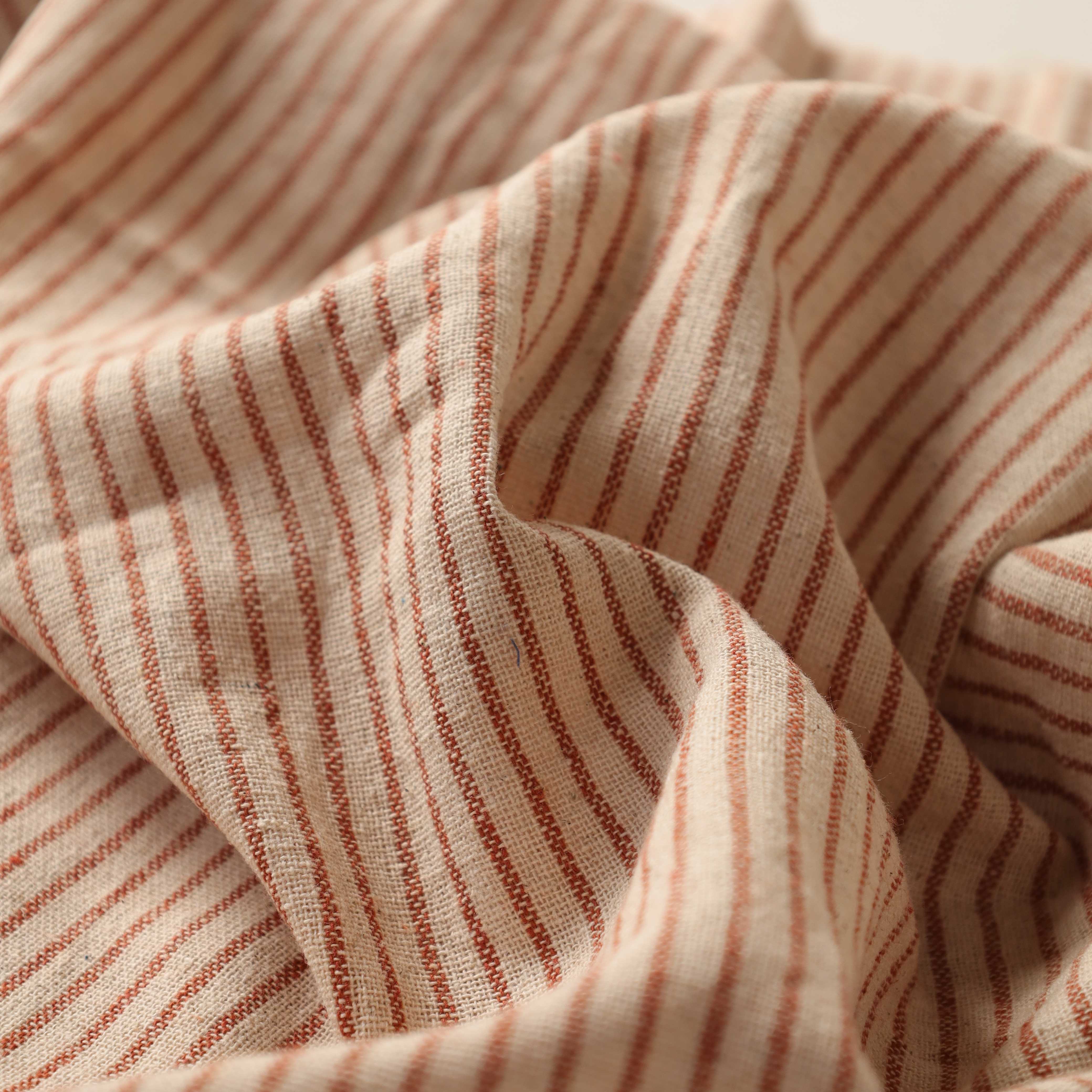 Red Striped Premium Cotton Woven Fabric By The Yard