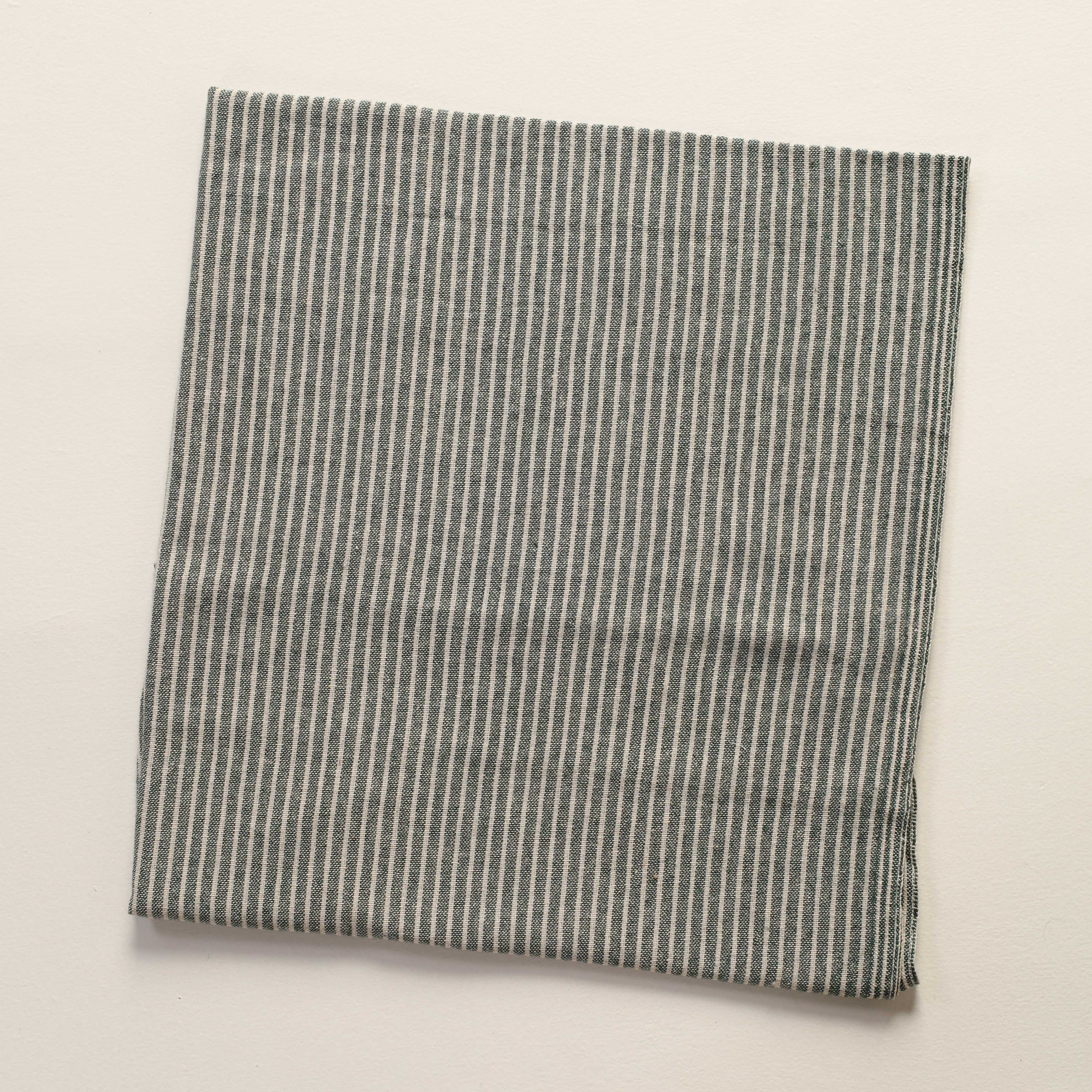Forest Green Striped Premium Cotton Woven Fabric By The Yard
