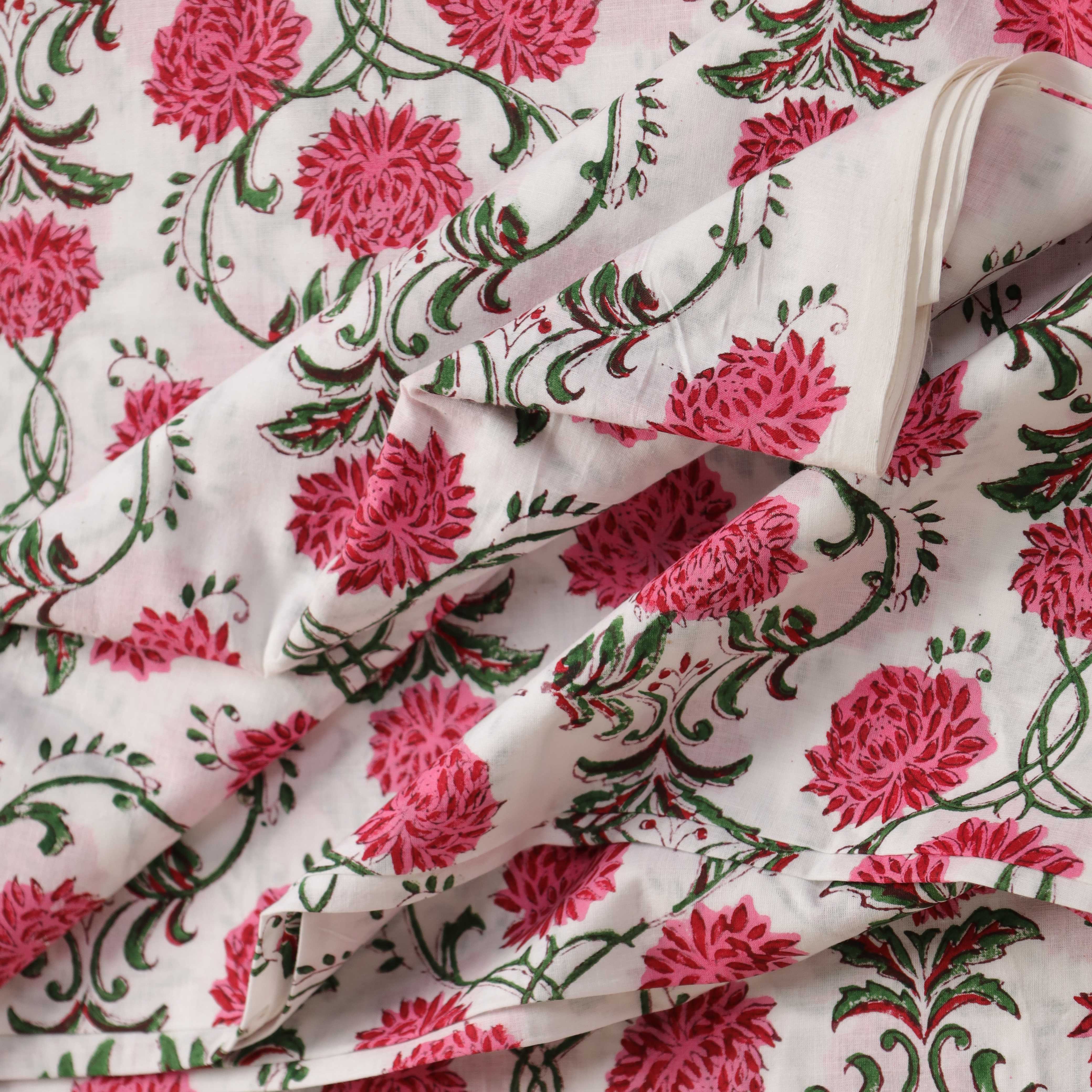 Heritage Botanical Hand Block Printed Cotton Fabric Collection