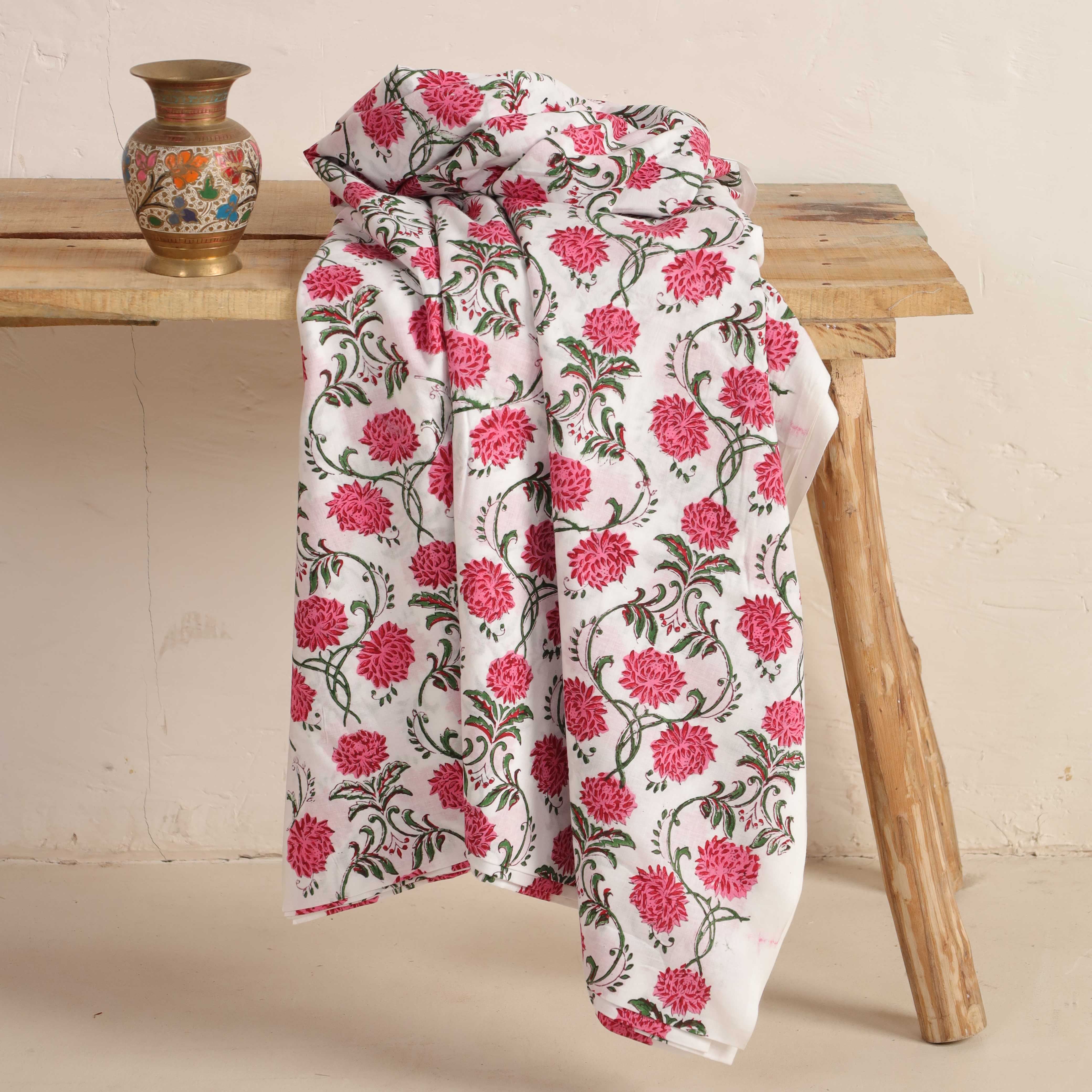 Heritage Botanical Hand Block Printed Cotton Fabric Collection