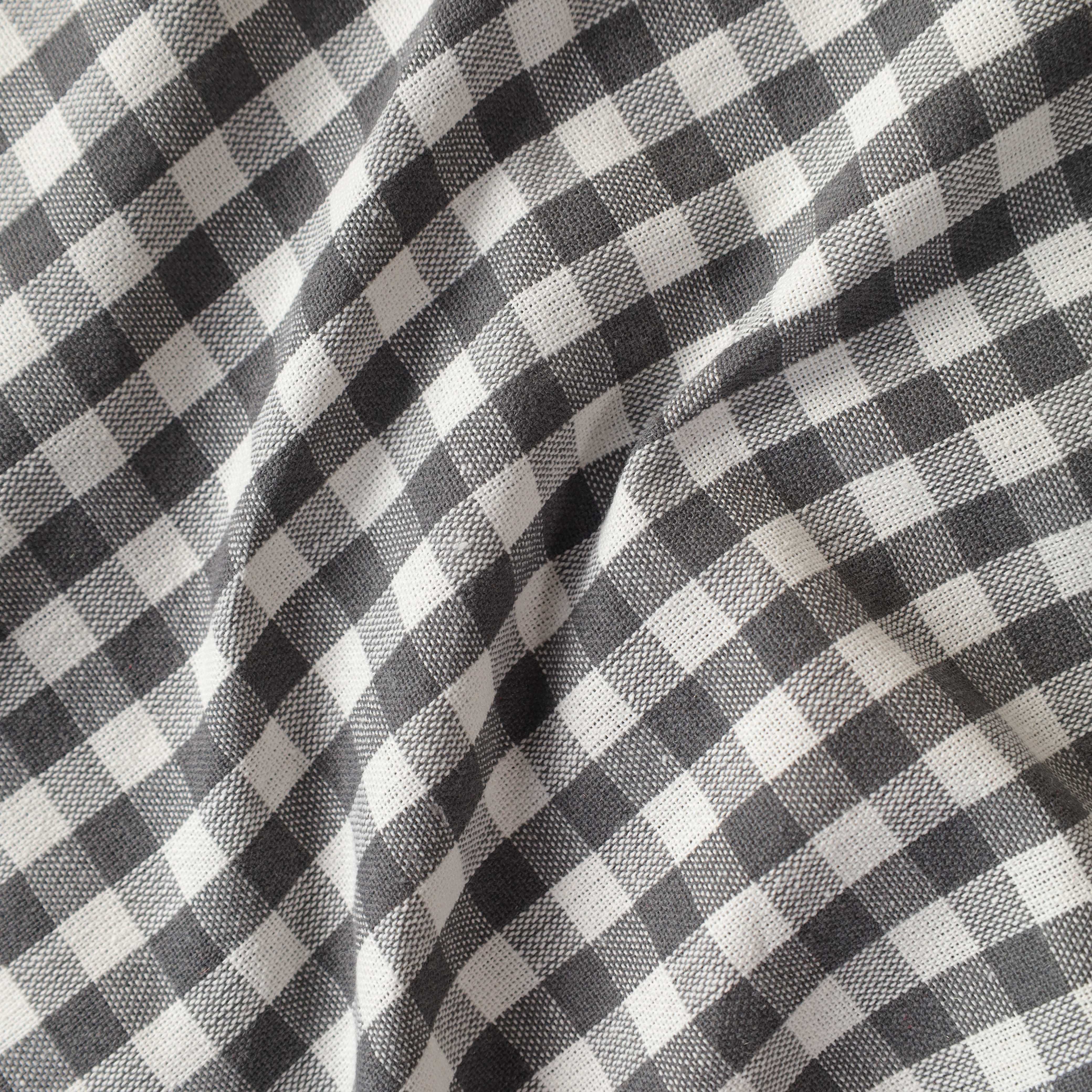 Grey Gingham Premium Cotton Woven Fabric By The Yard