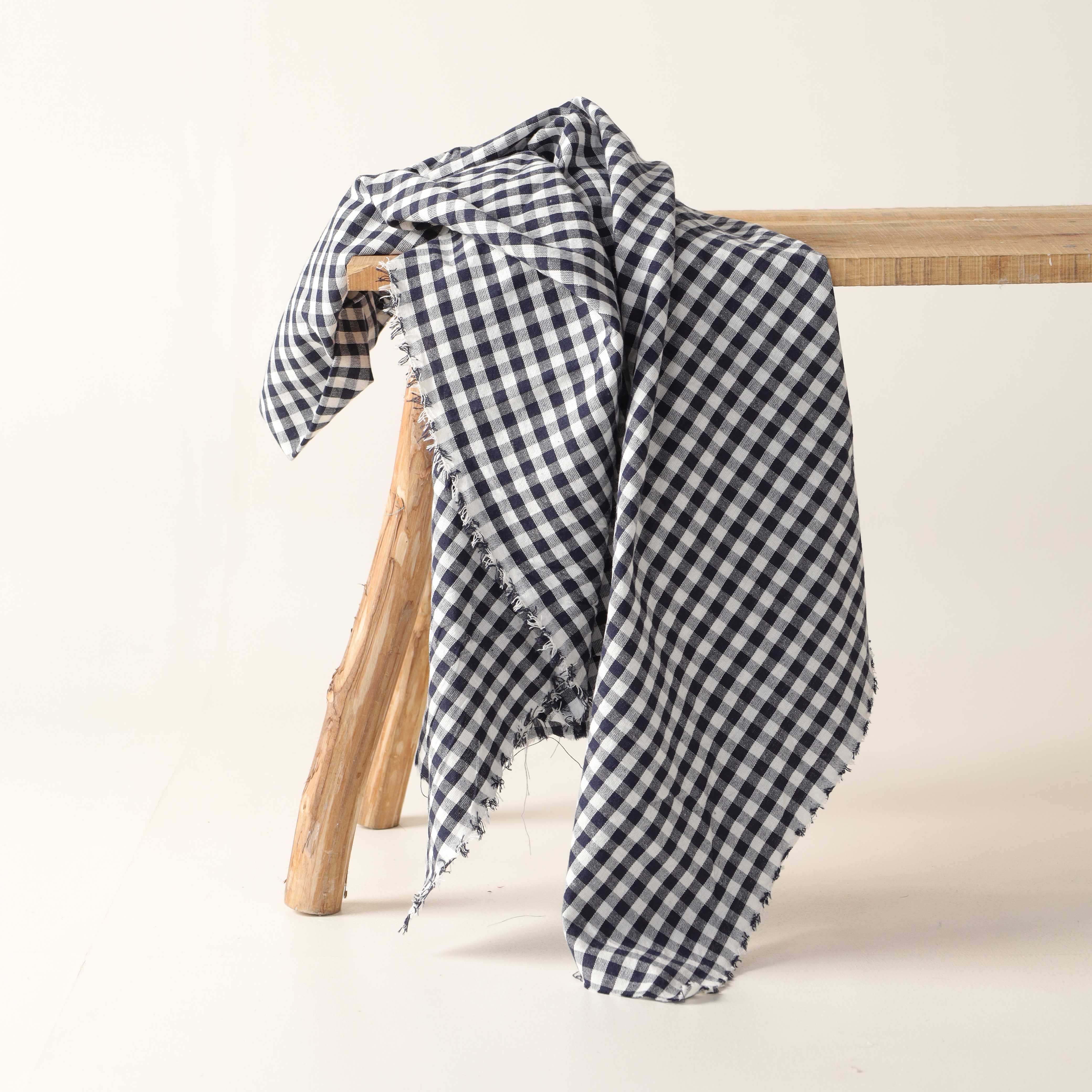 Black Gingham Premium Cotton Woven Fabric By The Yard