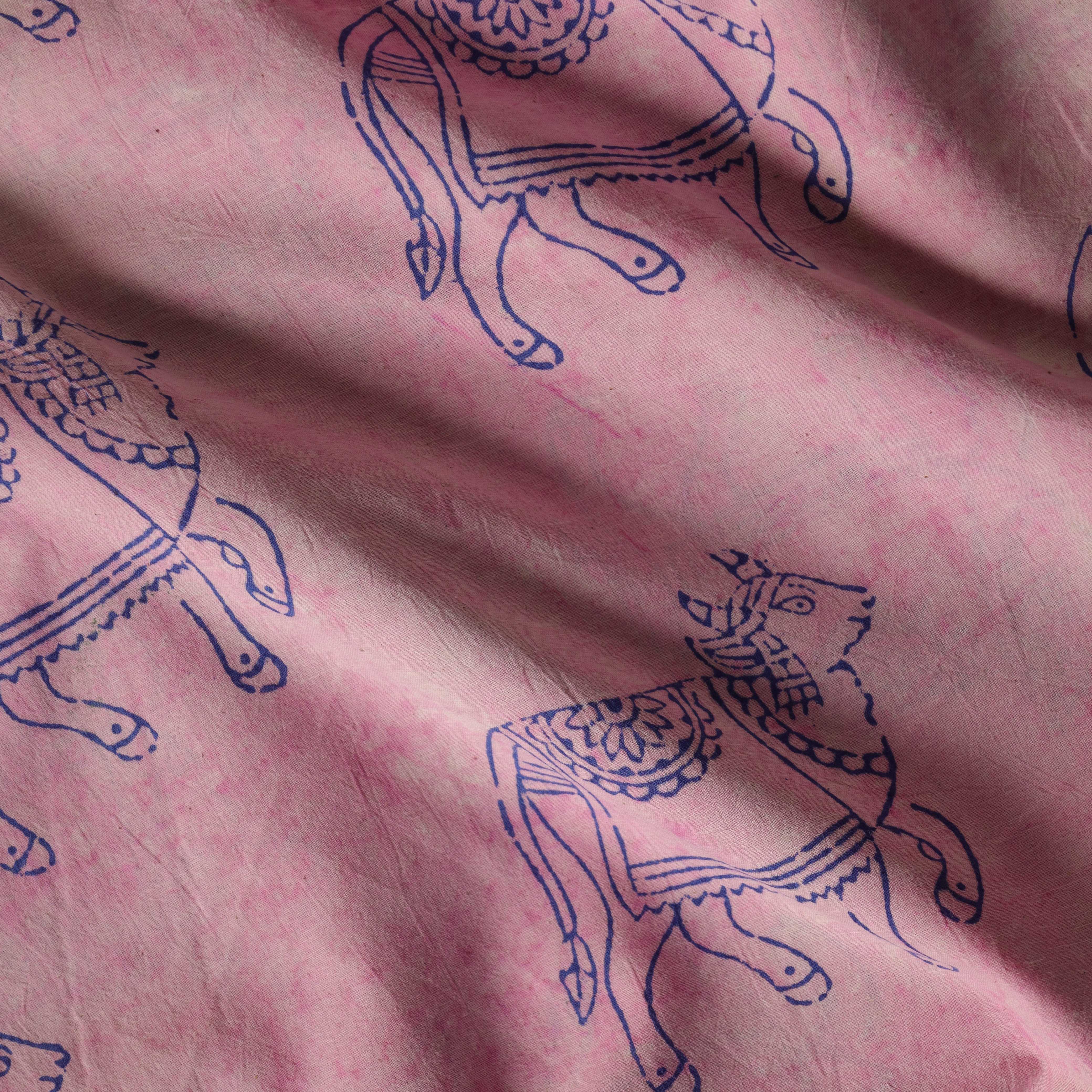 Artisan Indigo Hand Block Printed Cotton Fabric - Heritage Floral Burst