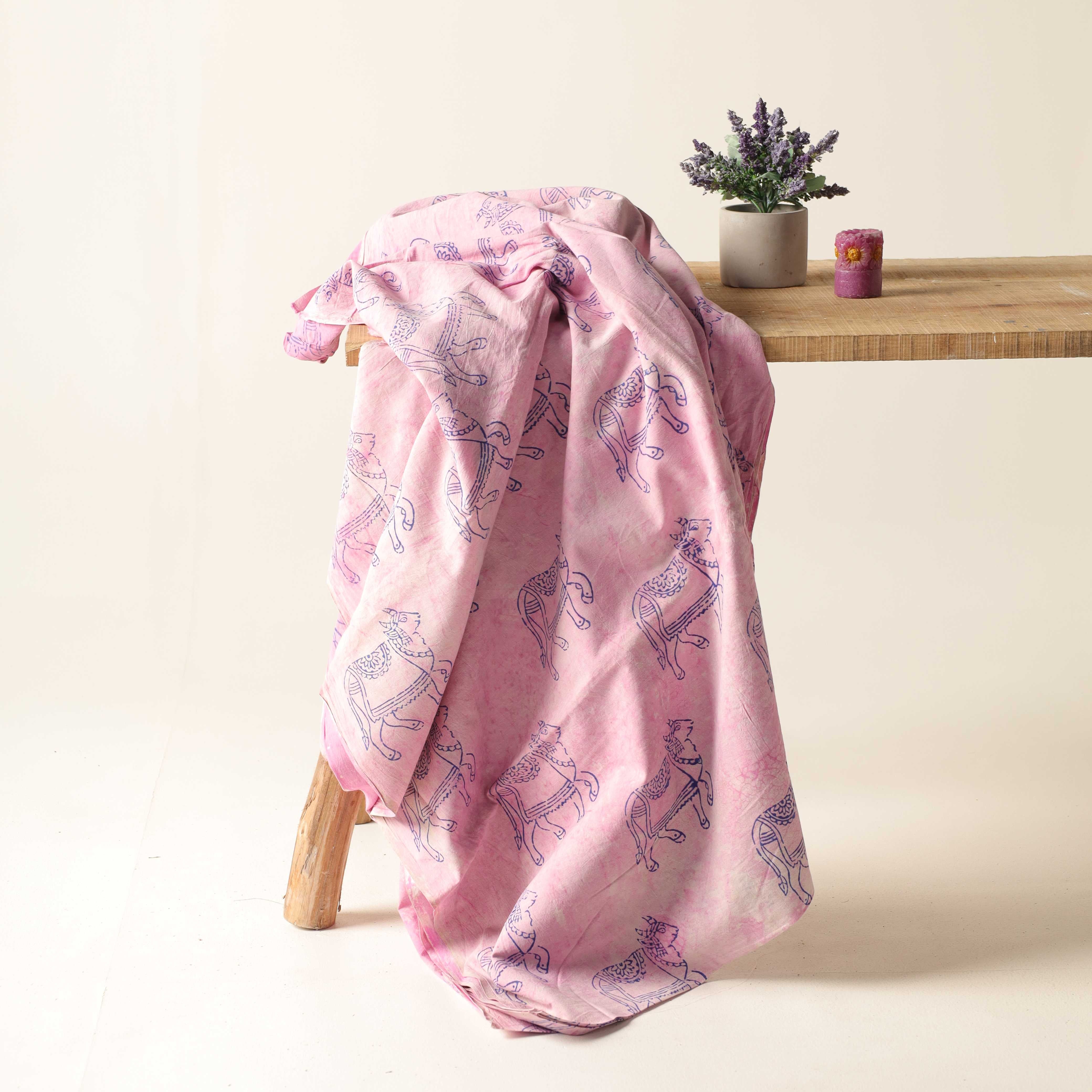 Artisan Indigo Hand Block Printed Cotton Fabric - Heritage Floral Burst