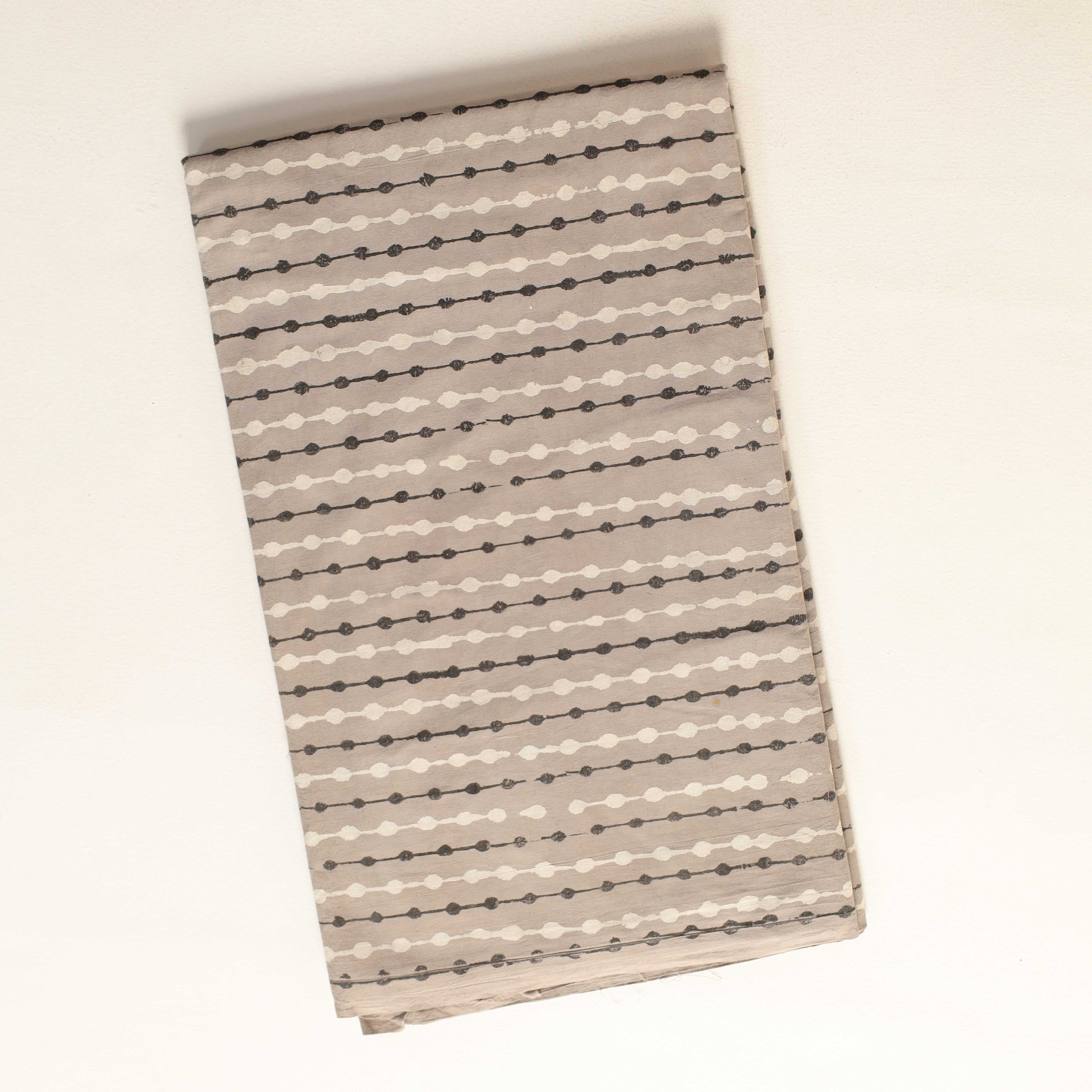 Minimalist Geometric Bead Hand Block Printed Cotton Fabric