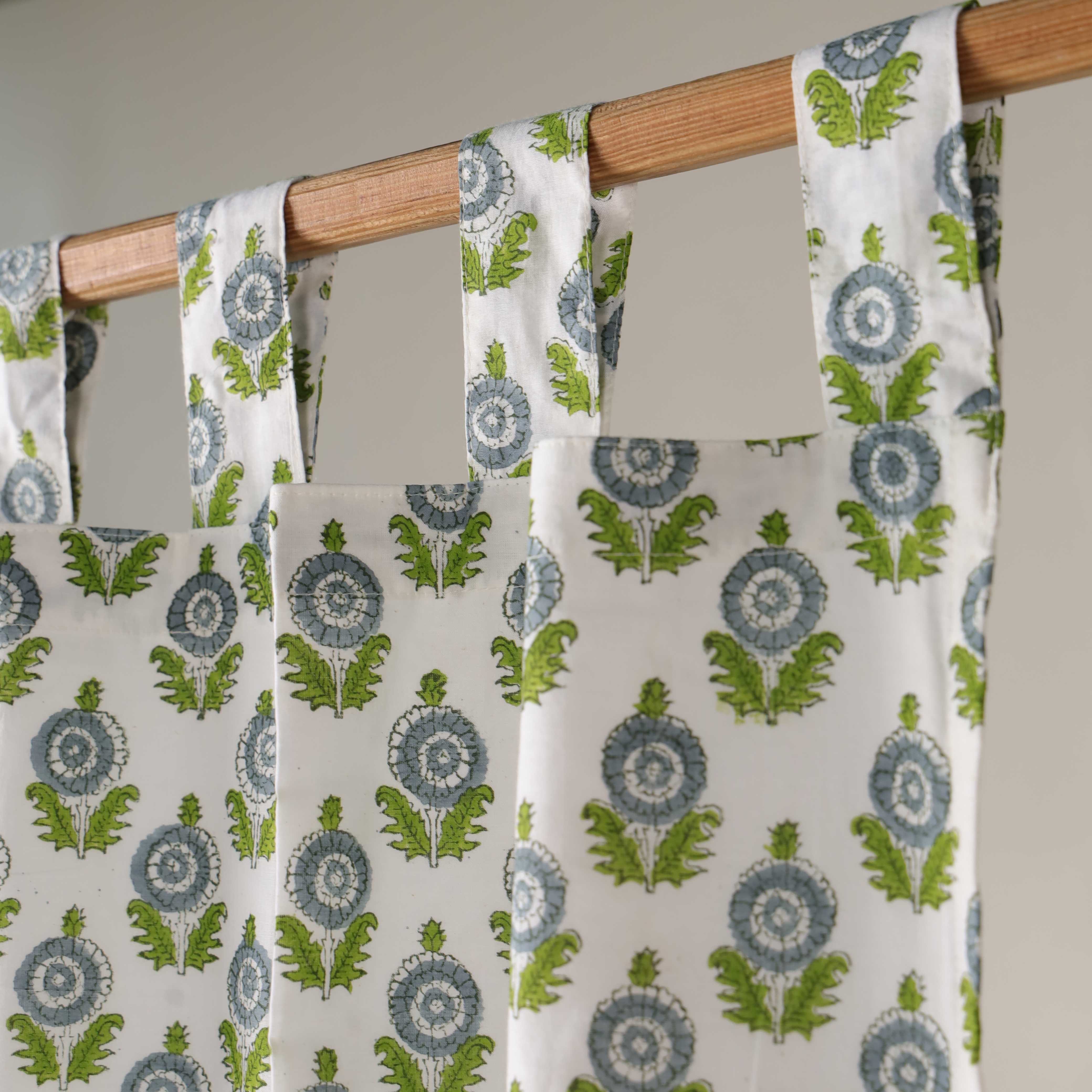Garden Medallion Botanical Cotton Curtain – Refreshing Single Panel