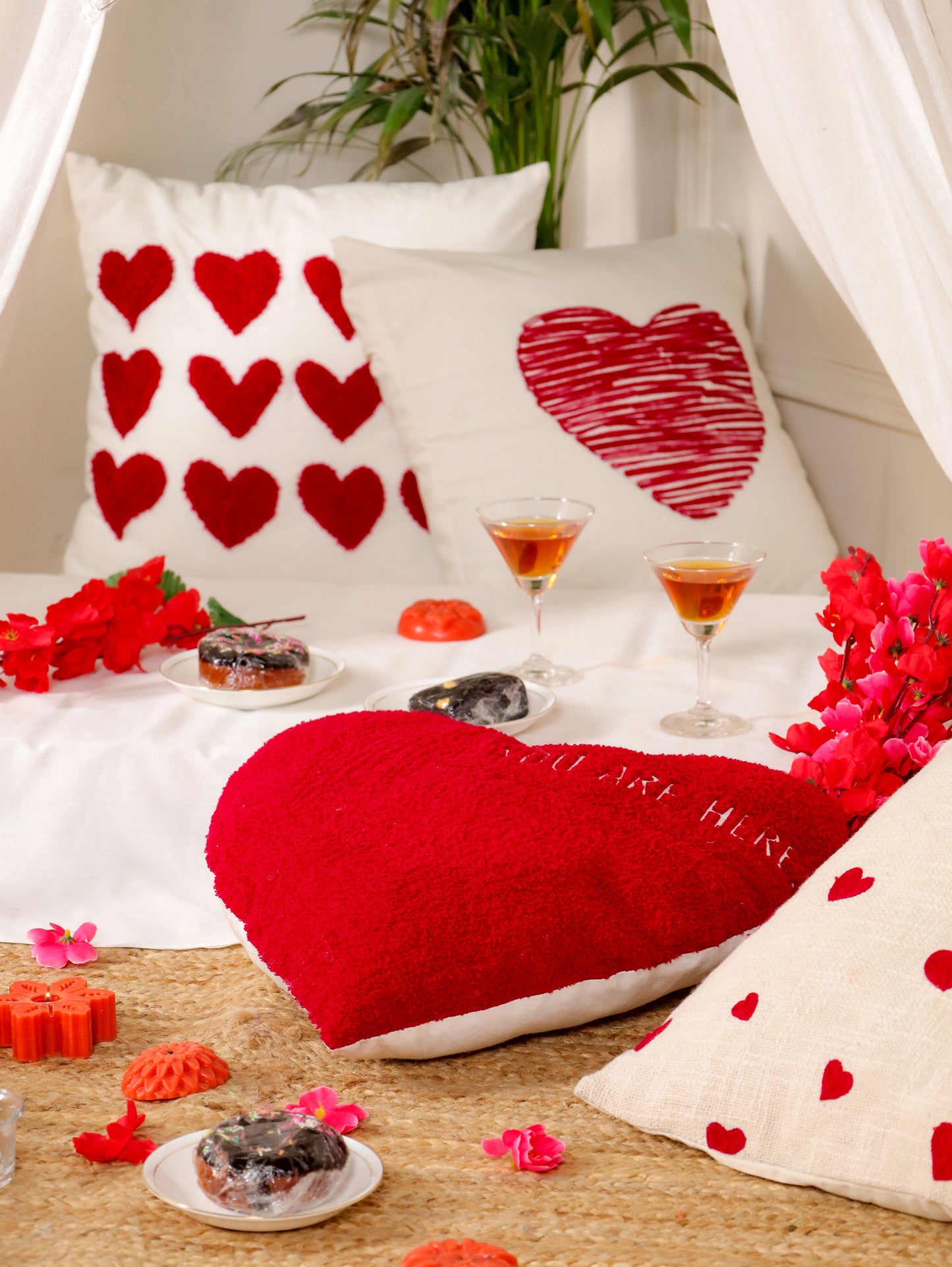 Romantic Embroidered Cushion Covers - Celebrate Love This Valentine's