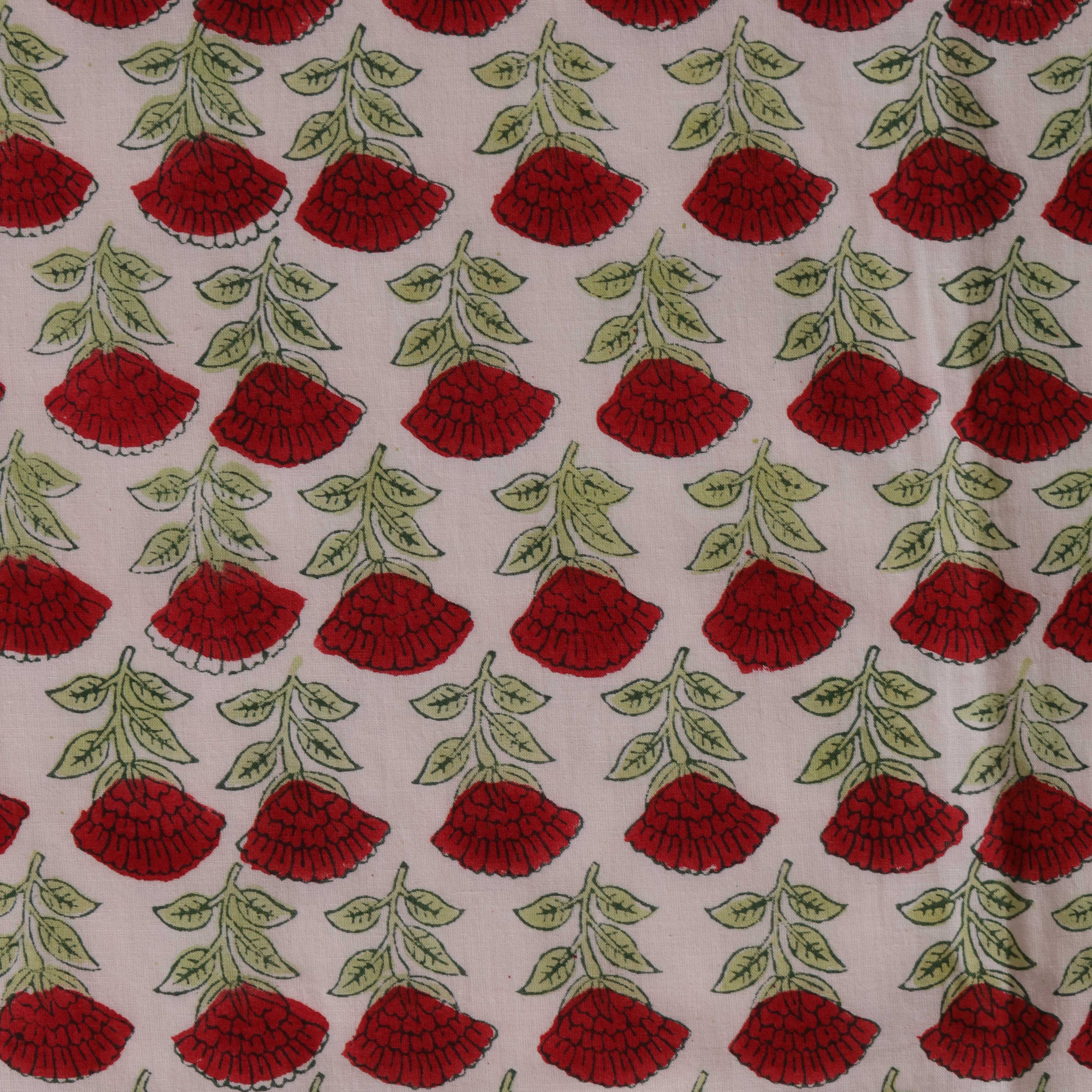 Vintage Pink Meadow Floral Cotton Curtain – Single Panel Tab Top Window Drapery