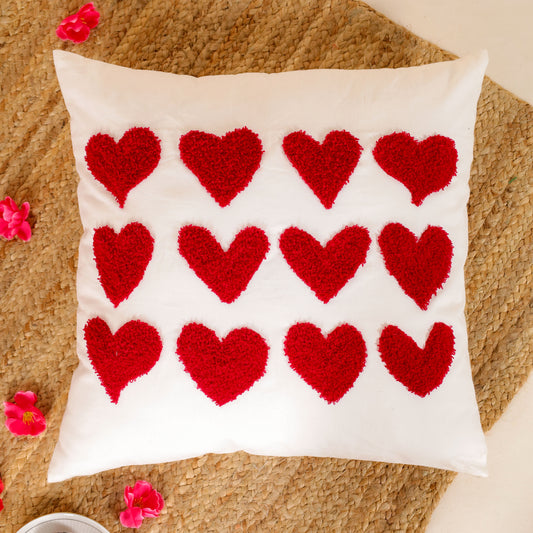 Love-themed Embroidered Cushion Covers - Perfect Valentine's Gift