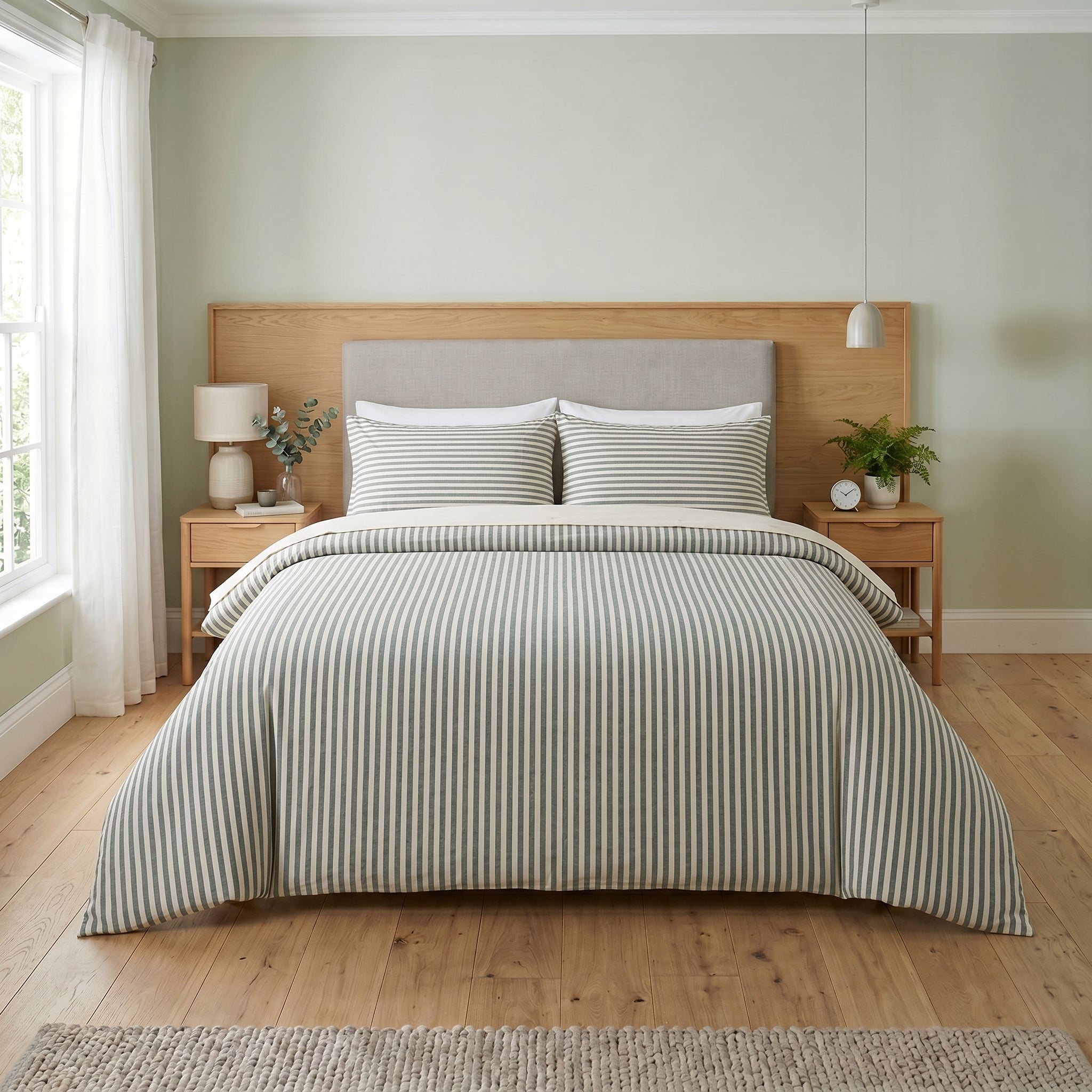 Classic Striped Cotton Blend Duvet Cover Set | Luxury Bedding Collection