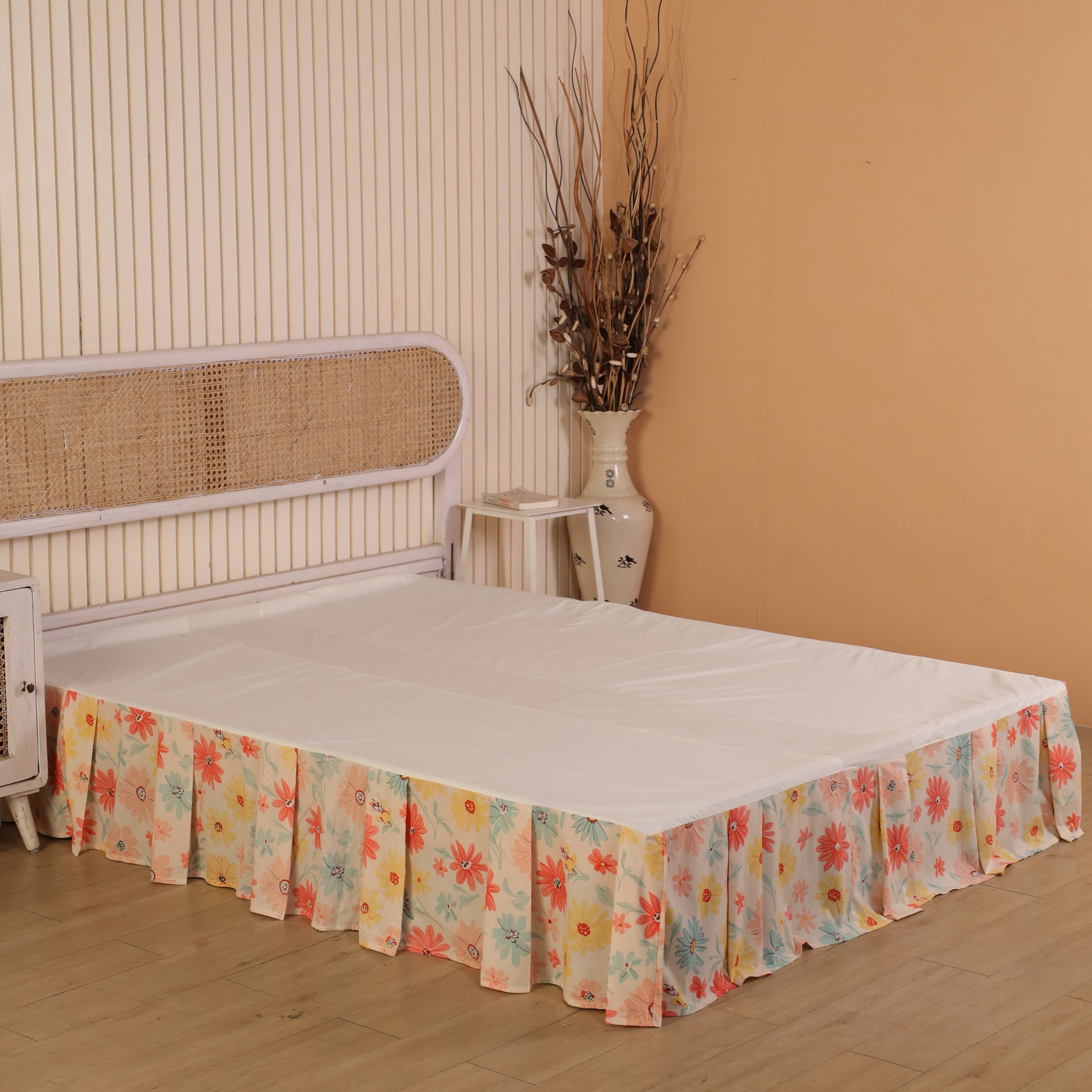 Imperial Solid Velvet Tailored Bed Skirt – Luxury Royal Crimson Split Corner Bed Valance with Ties
