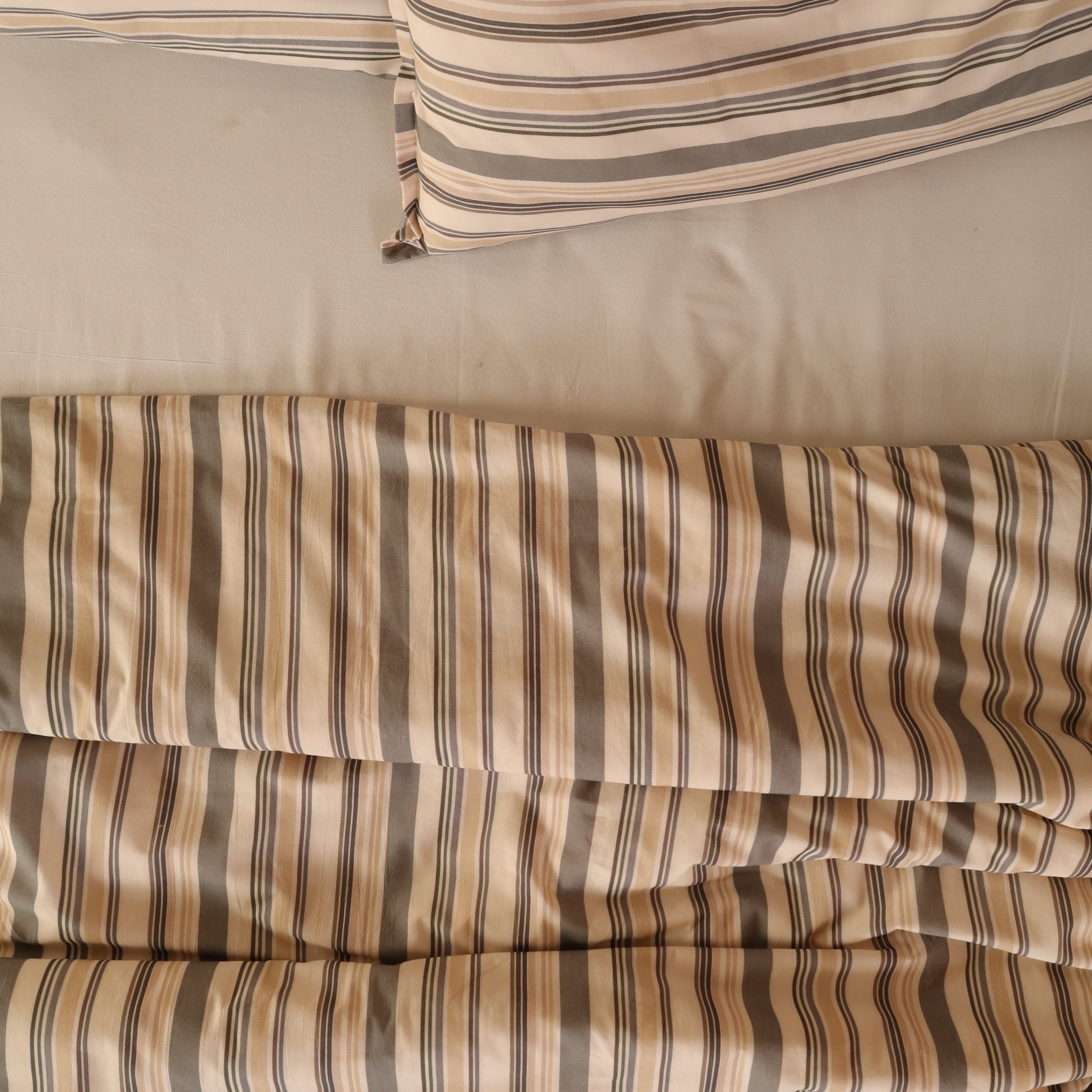 Multi-Stripe Cotton Blend Duvet Cover Set | Heritage Bedding