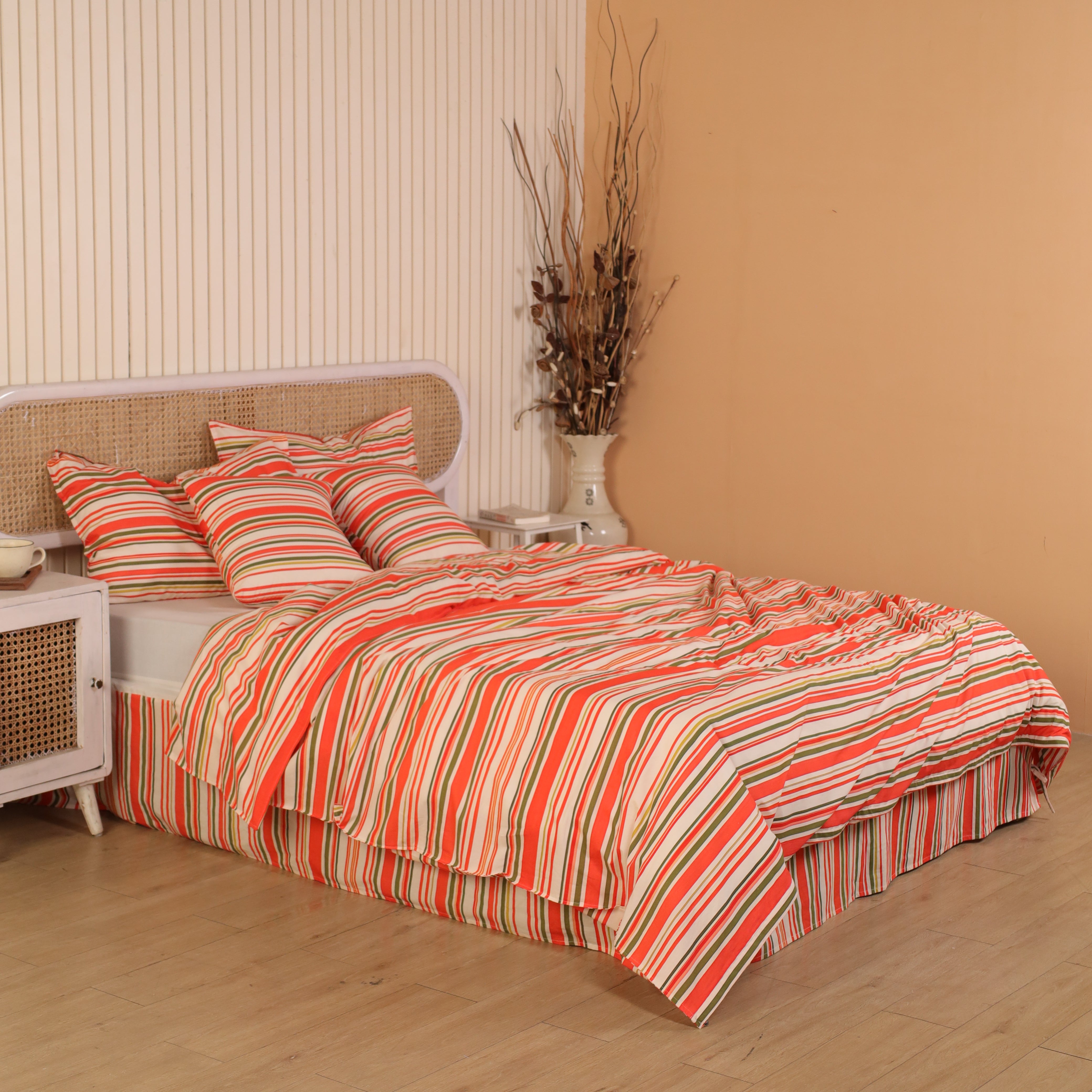 Multi-Stripe Cotton Blend Duvet Cover Set | Heritage Bedding
