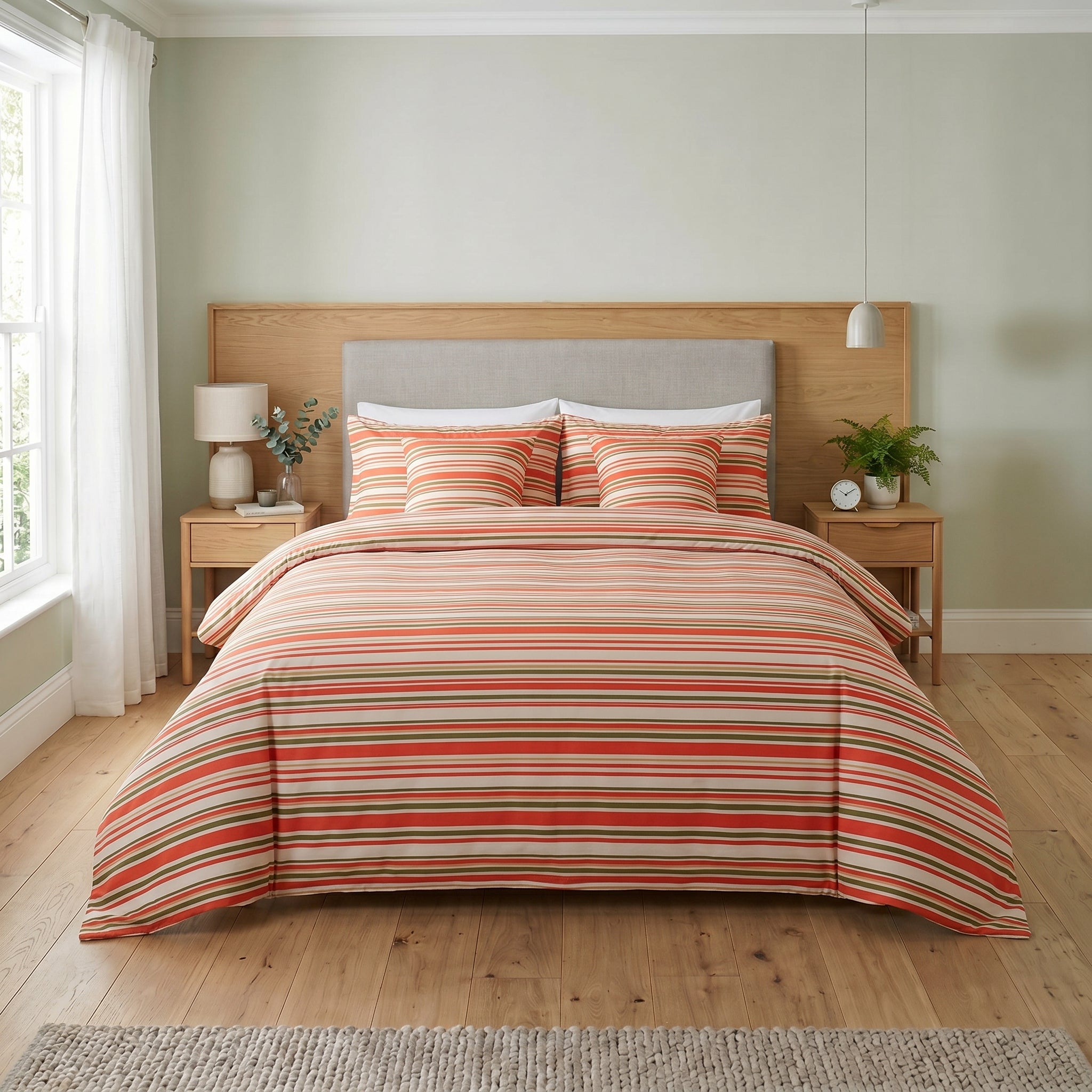 Multi-Stripe Cotton Blend Duvet Cover Set | Heritage Bedding
