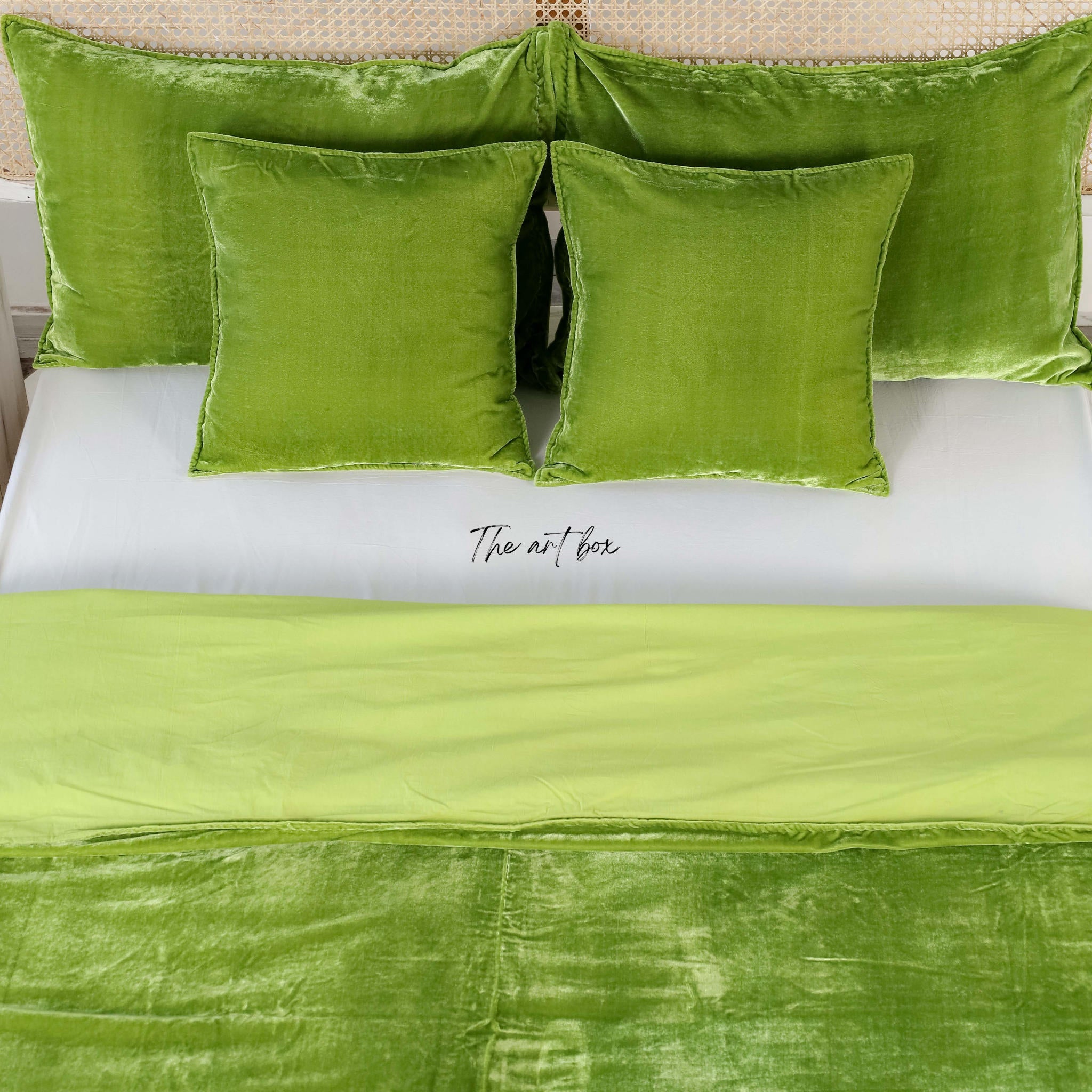 Light Green Velvet Duvet Cover