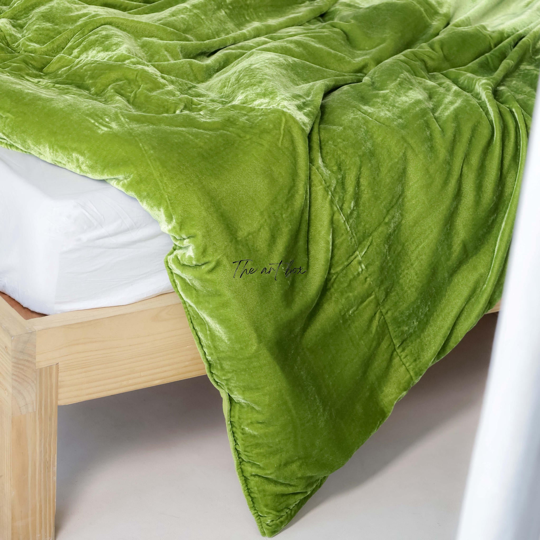 Light Green Velvet Duvet Cover