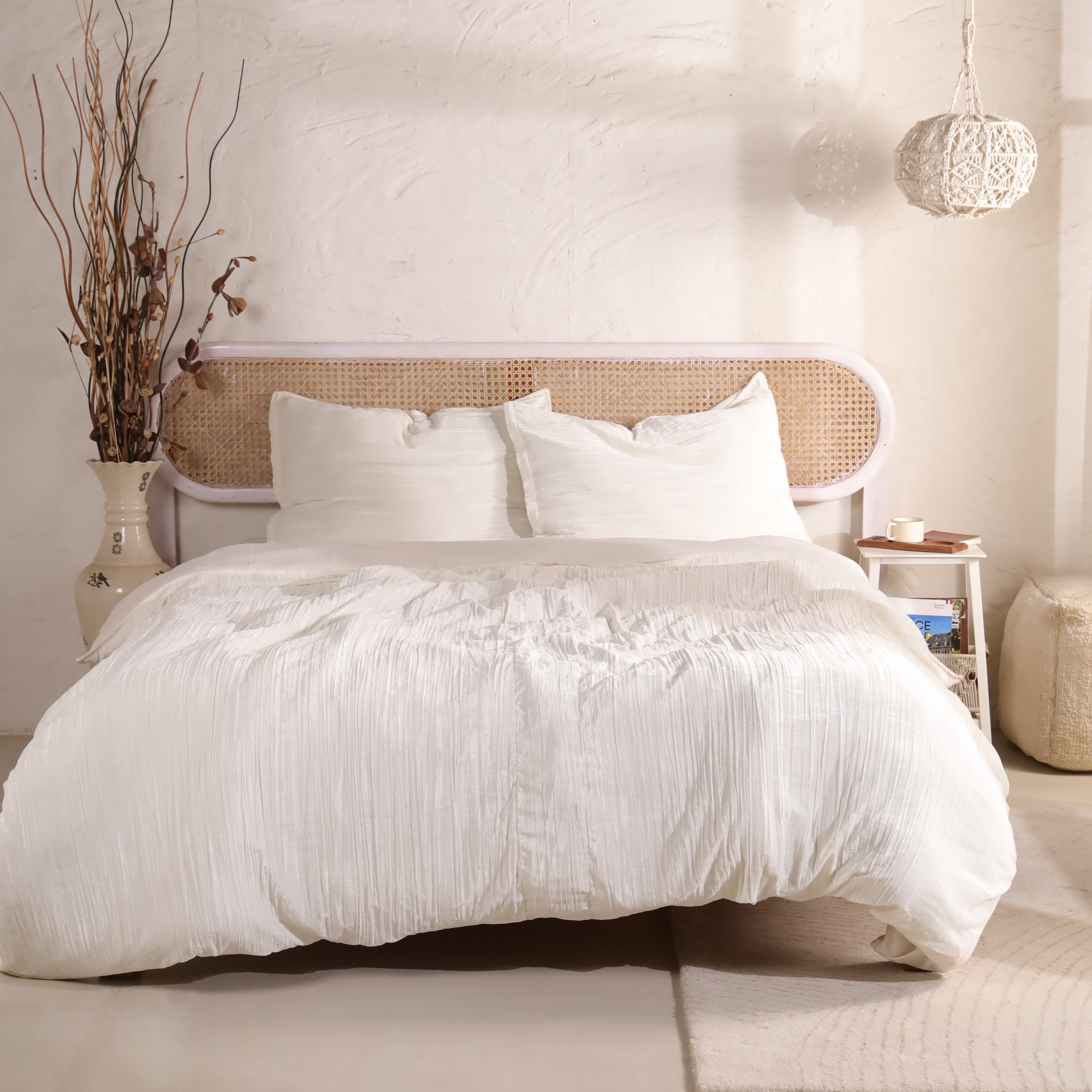 Luxury Crushed Velvet Pleated Duvet Cover Set | Opulent Bedding Collection