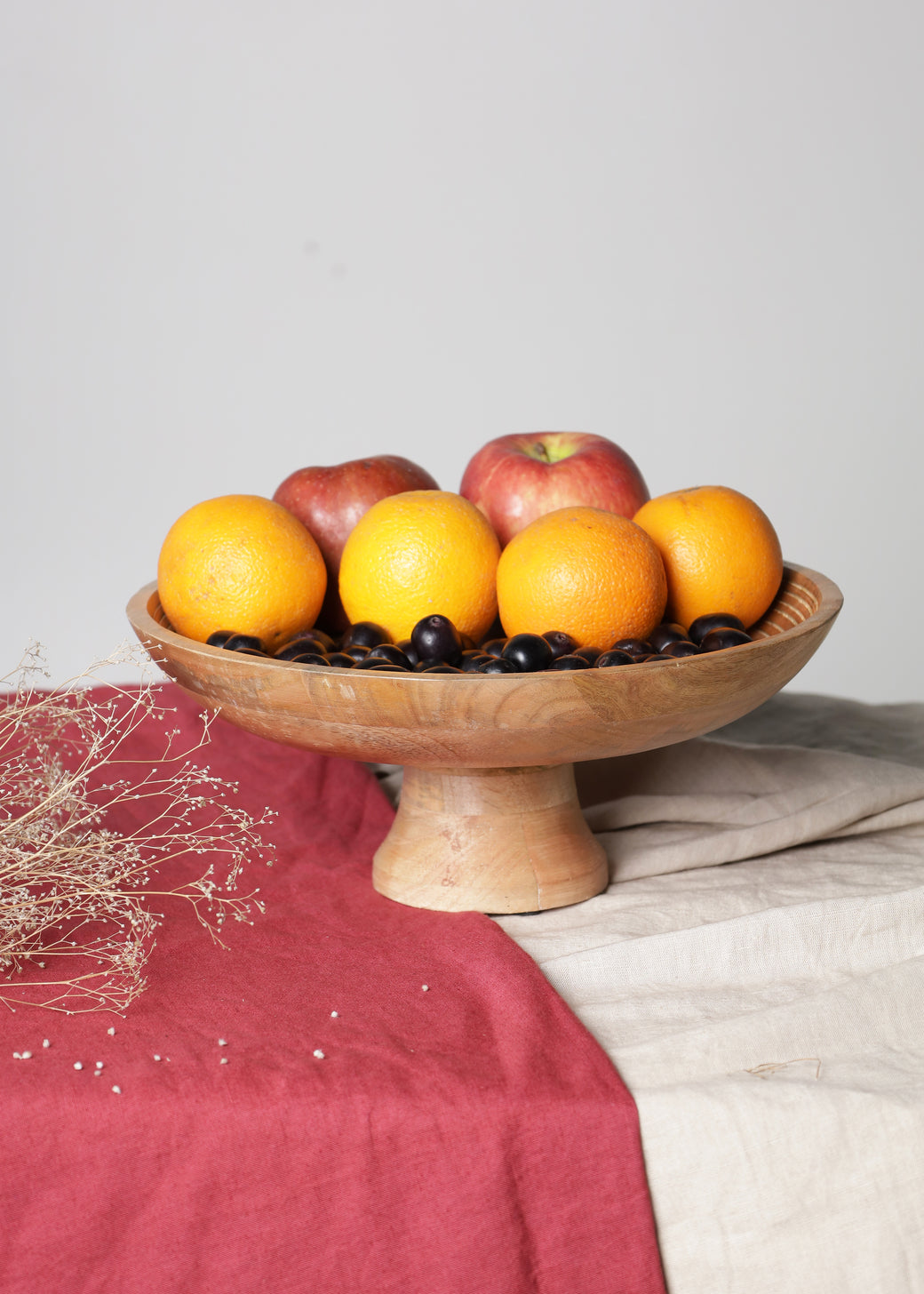 Mango Wood Fruit Platter - Wooden Texture