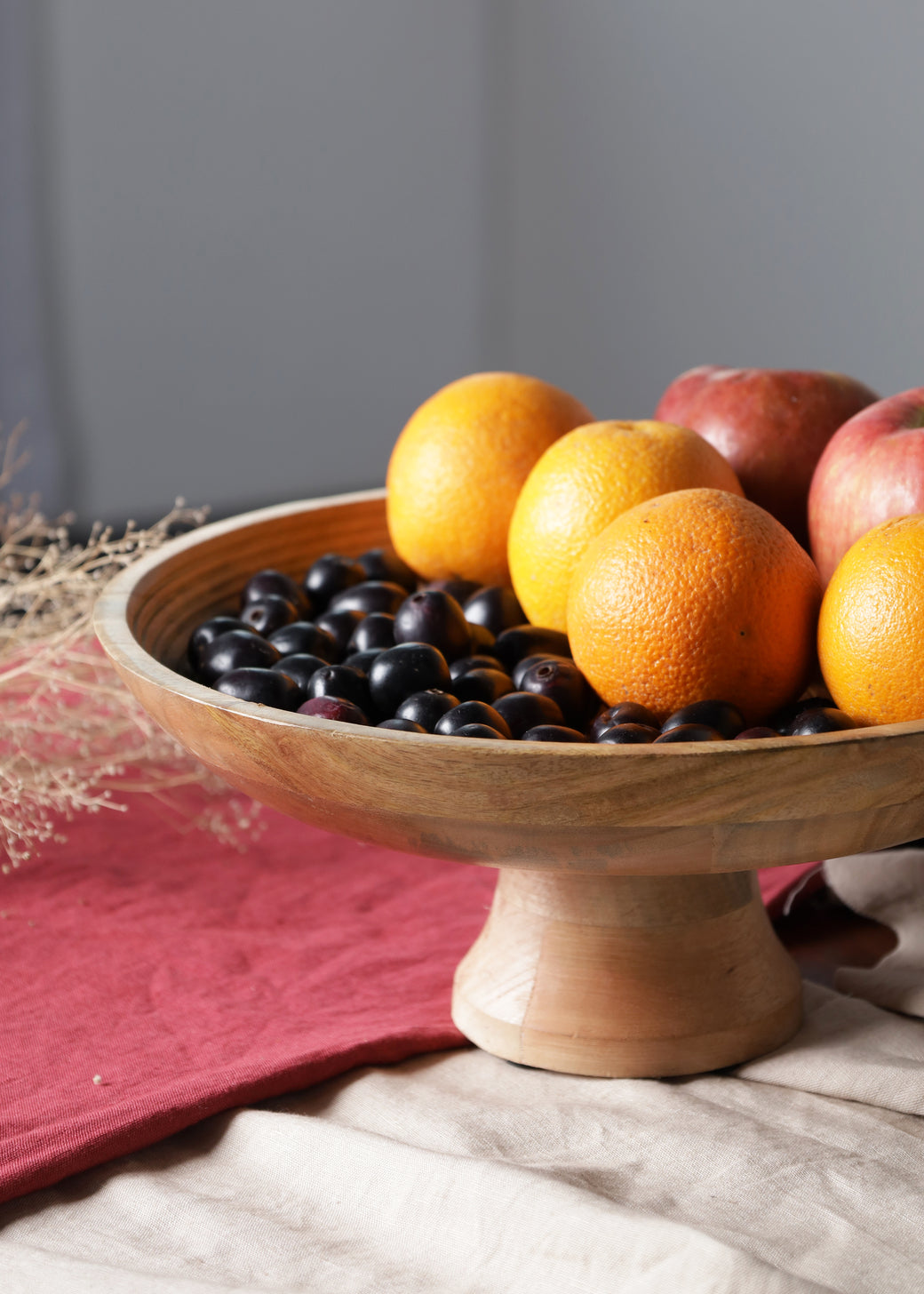 Mango Wood Fruit Platter - Wooden Texture