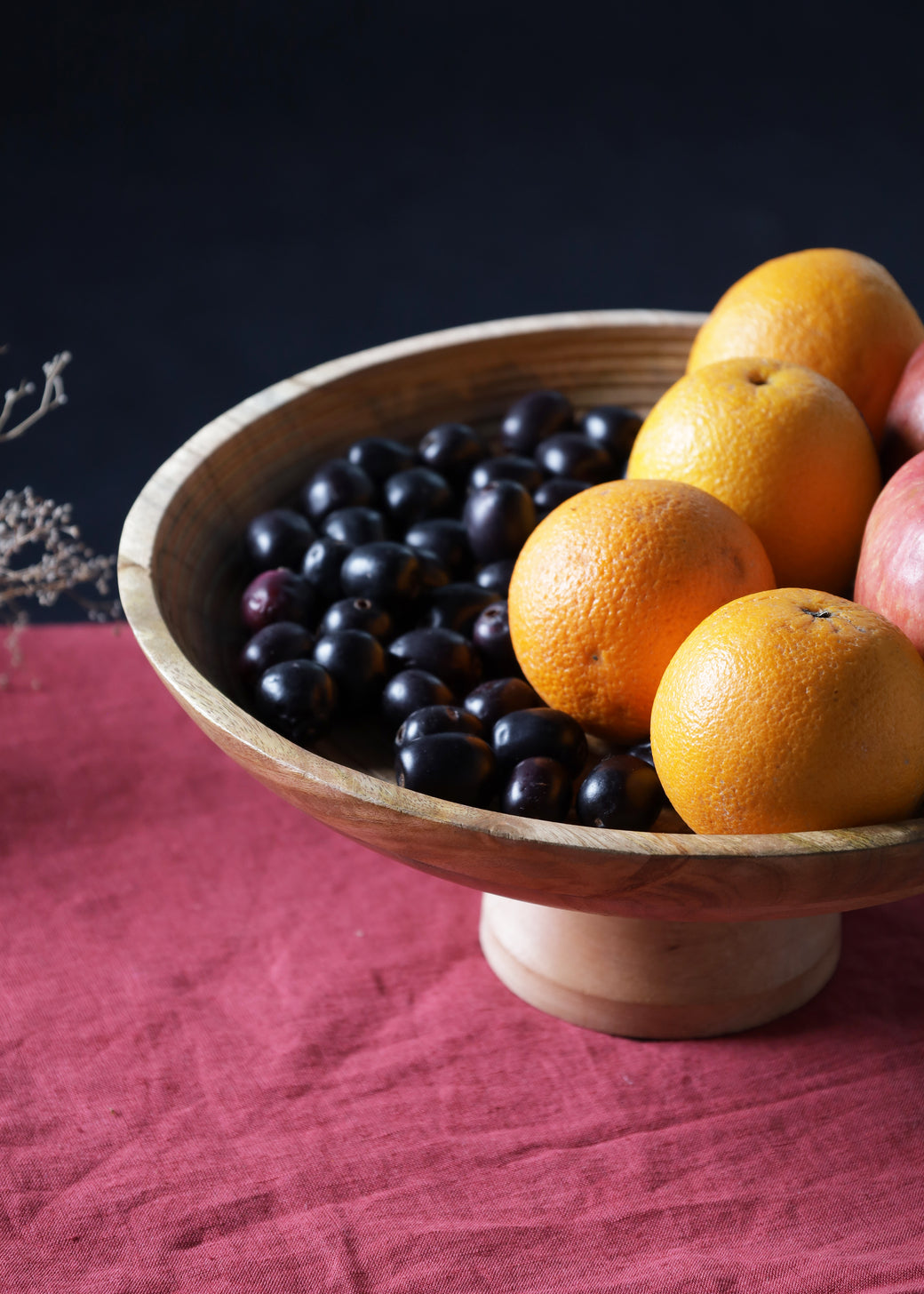 Mango Wood Fruit Platter - Wooden Texture