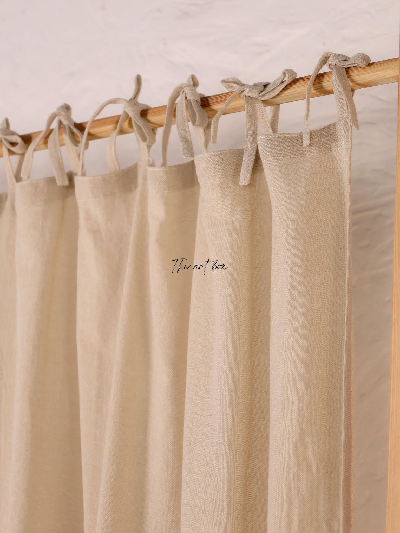 Linen Beige Curtains- 2 Panel set