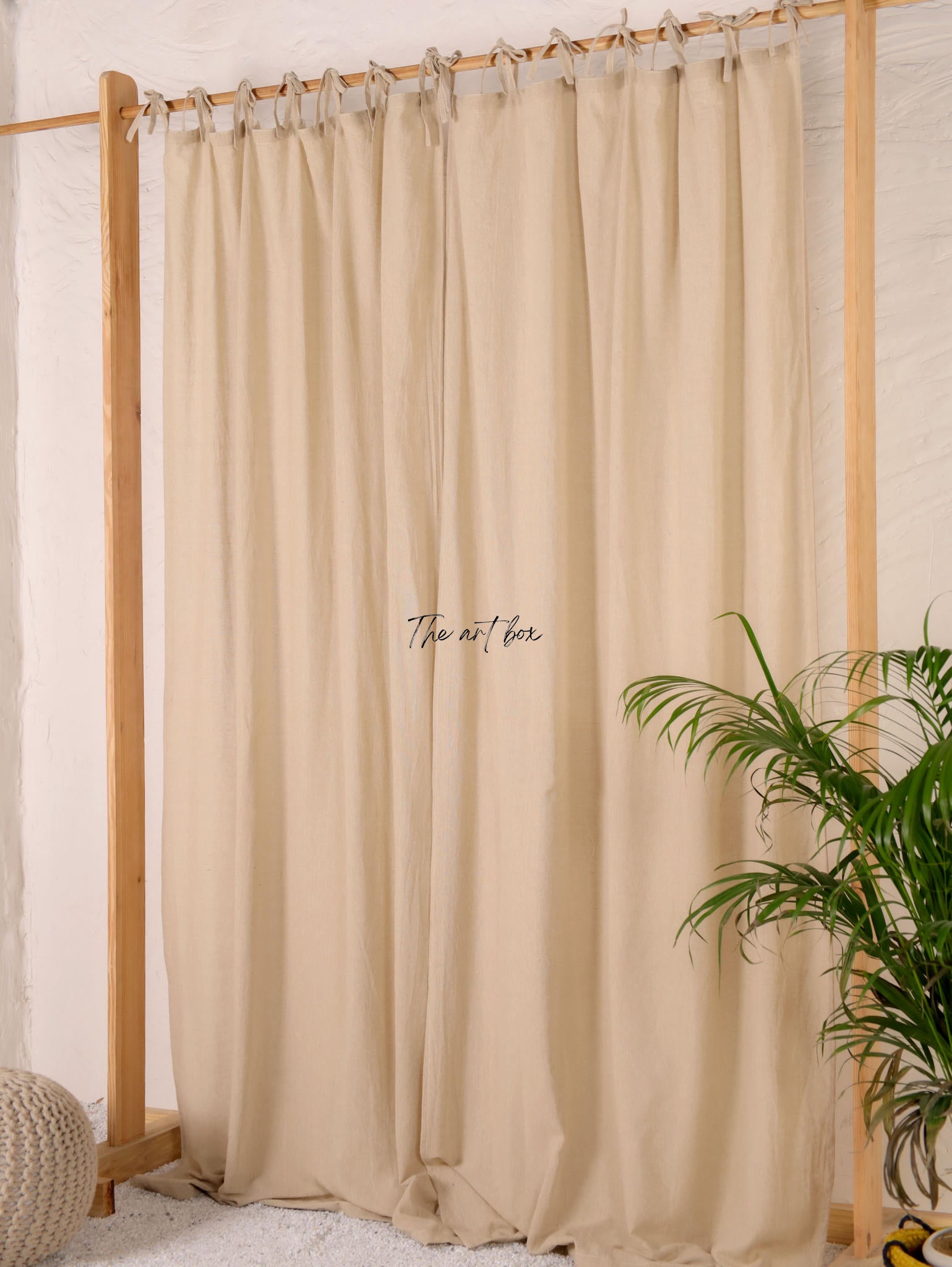 Linen Beige Curtains- 2 Panel set