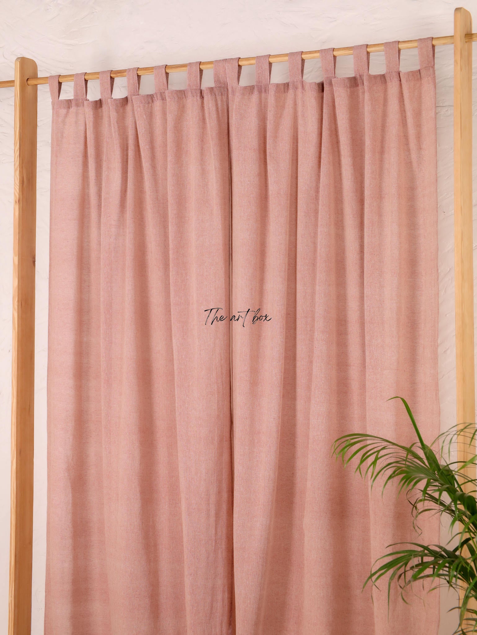 Linen Gauze with Maroon Stripes Curtains- 2 Panel set