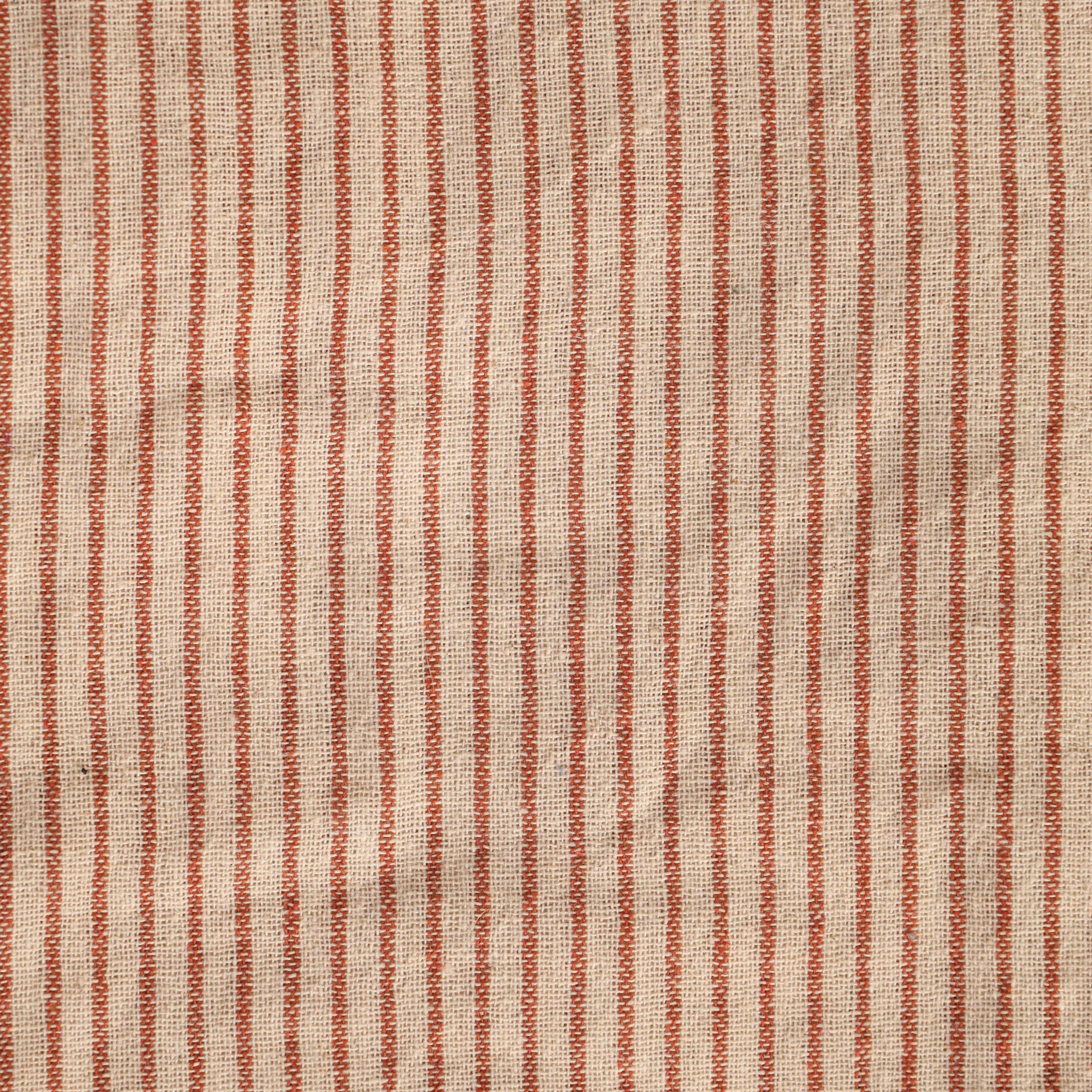 Terracotta Thin Striped Premium Cotton Woven Fabric By The Yard