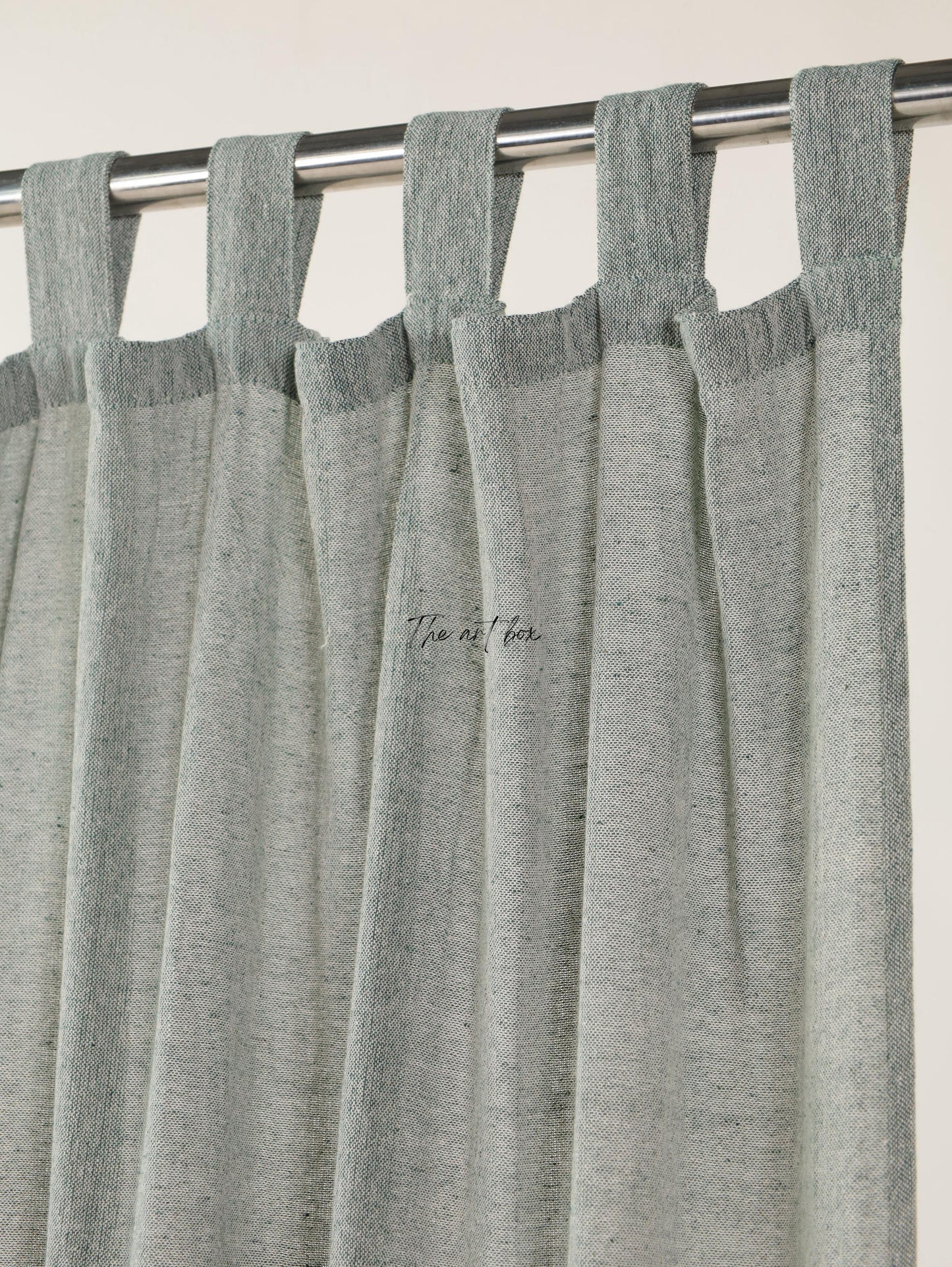 Linen Gauze with Light Grey Curtains- 2 Panel set