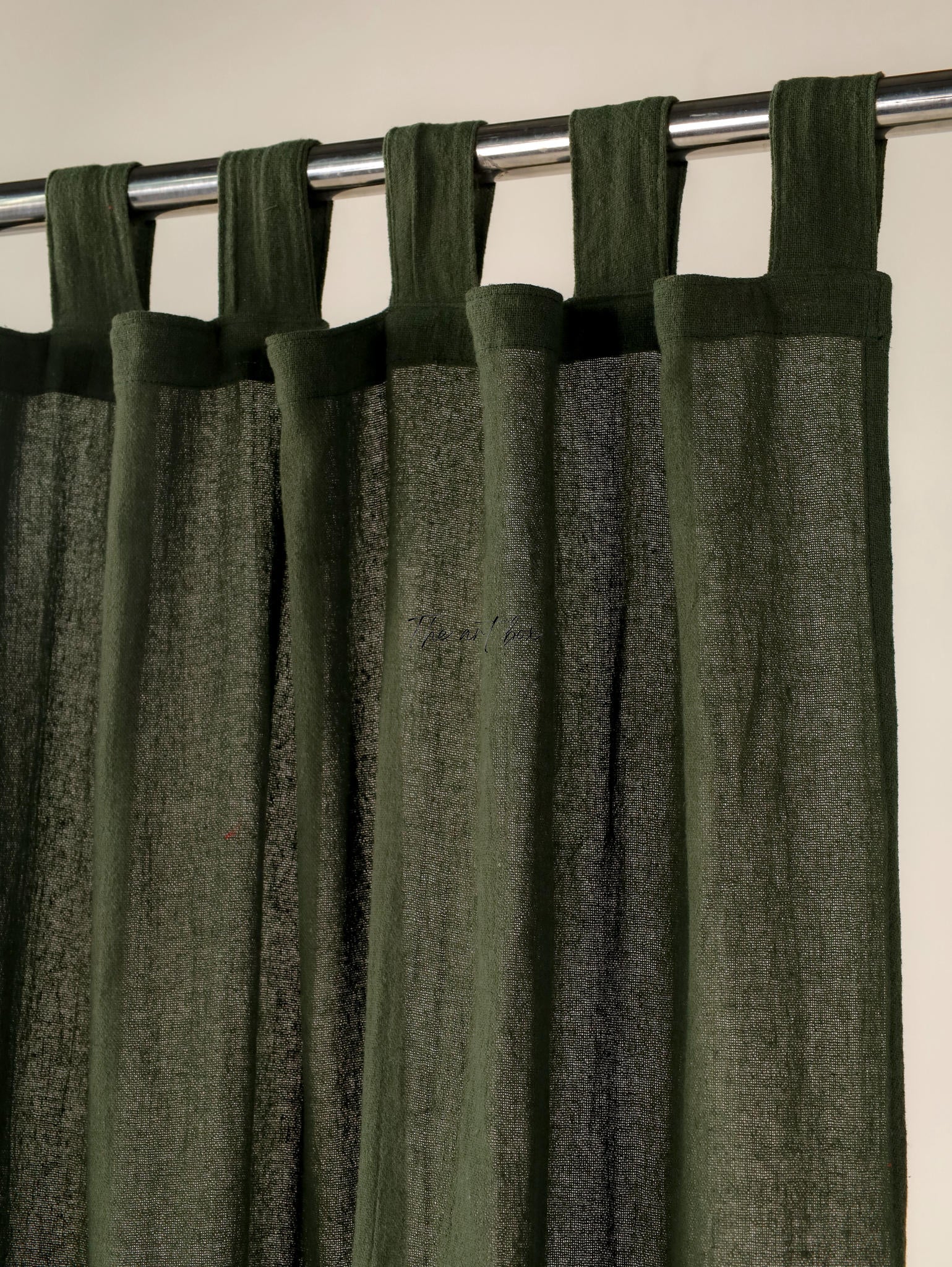 Peacock Cotton Tap Top Curtains- 2 Panel set