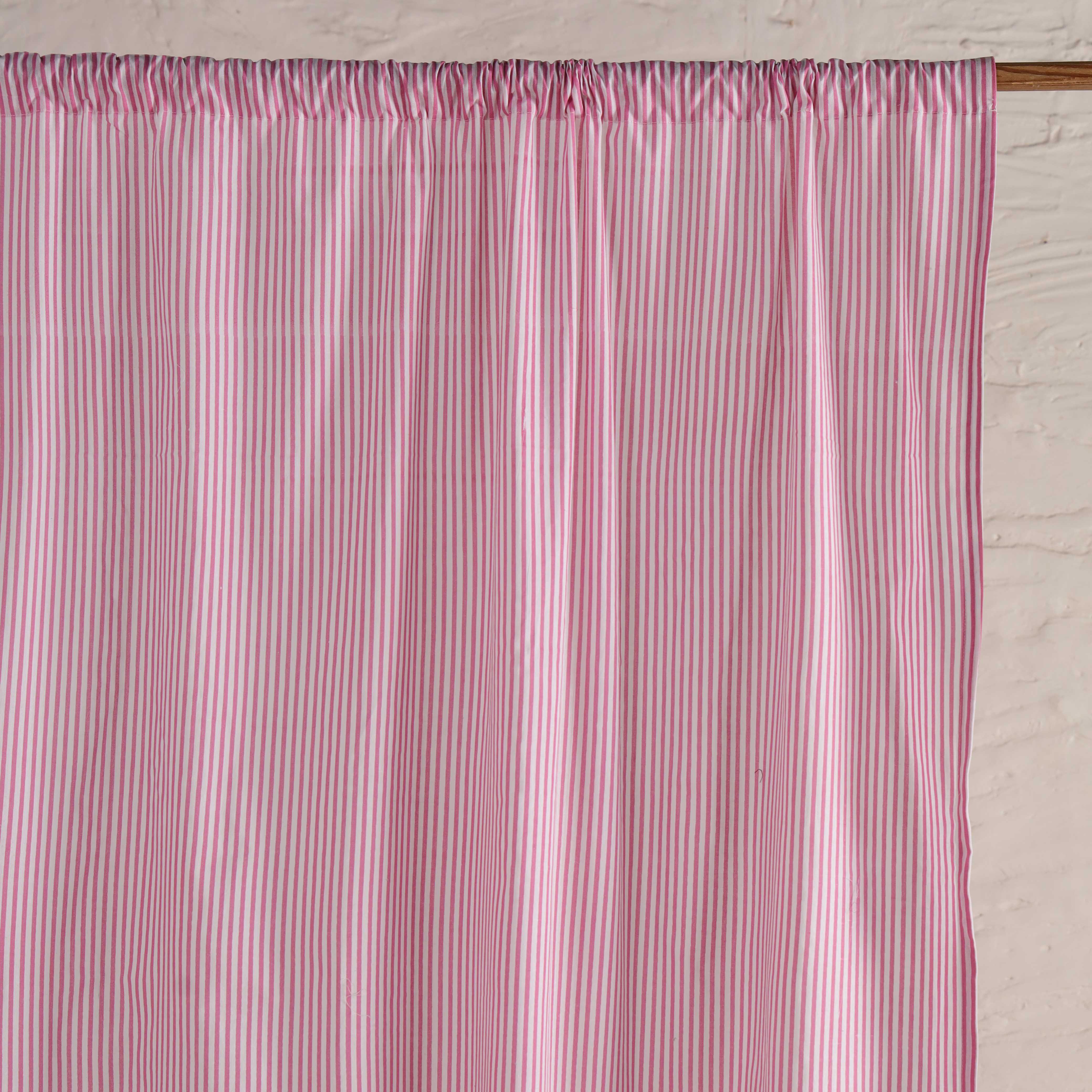 Premium 100% Cotton Floral Print Curtain - Elegant Pink Blossom Motif, Modern Farmhouse Window Treatment (Single Panel)