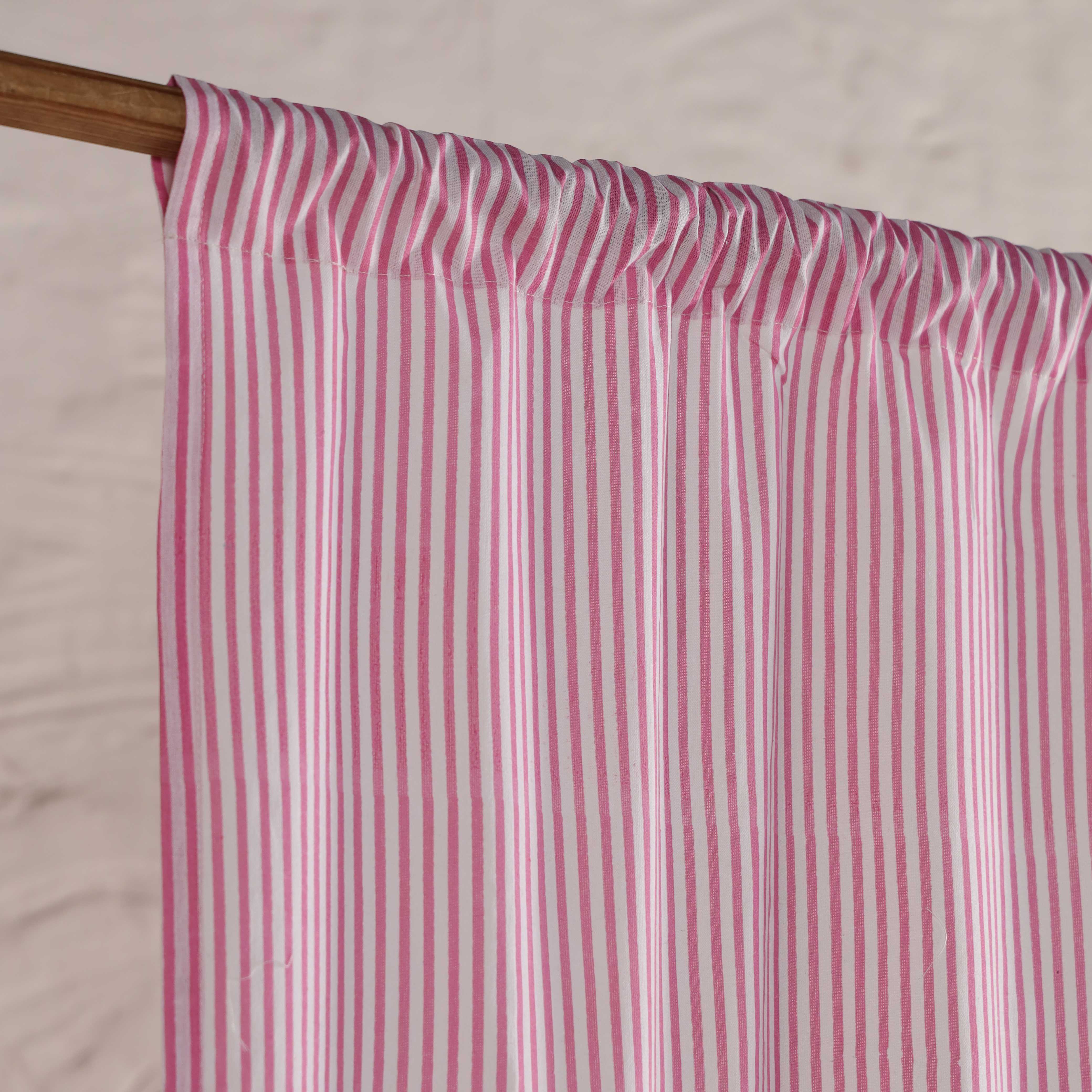 Premium 100% Cotton Floral Print Curtain - Elegant Pink Blossom Motif, Modern Farmhouse Window Treatment (Single Panel)
