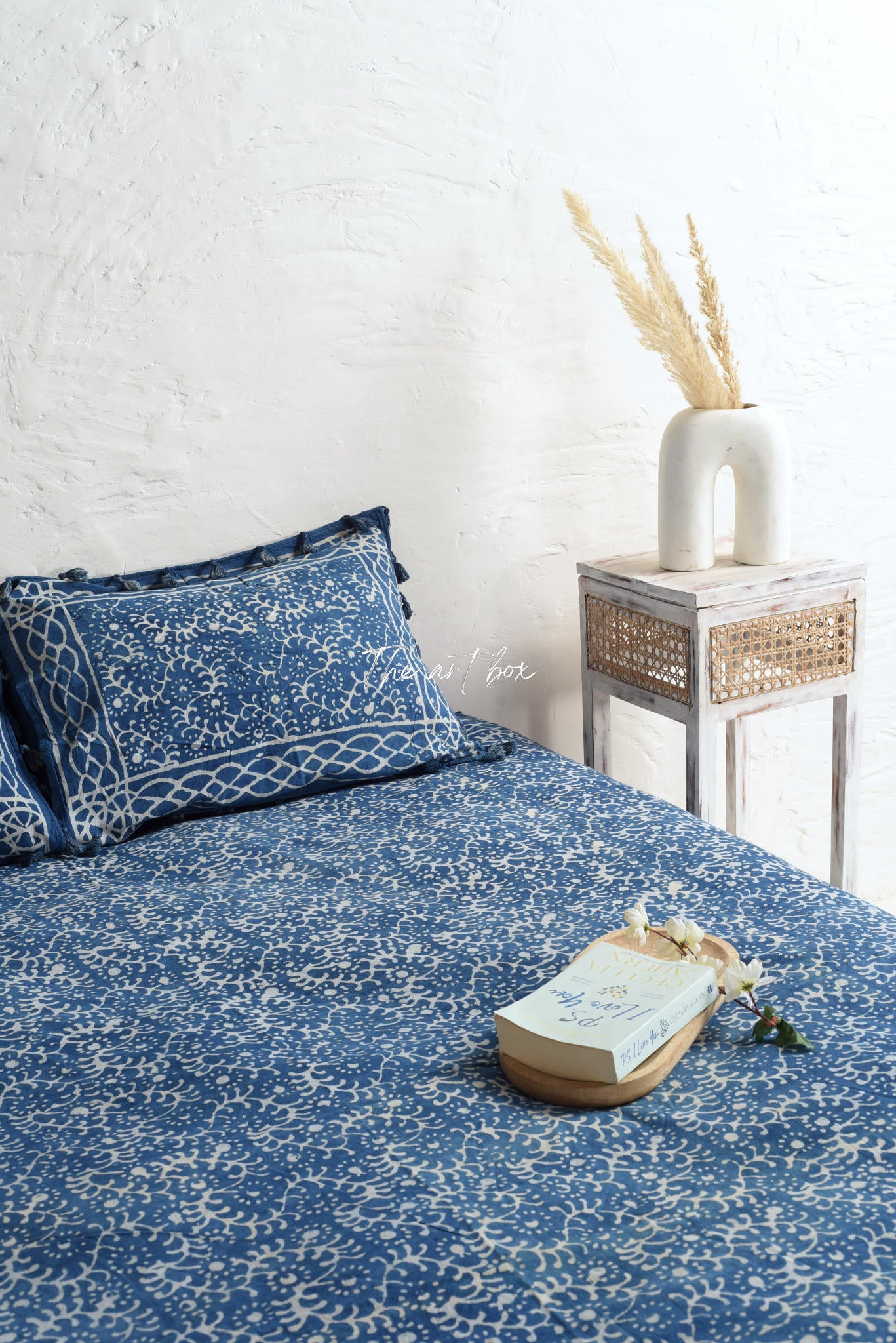 Ethnic Floral Block Printed Bedsheet and Pillow Set